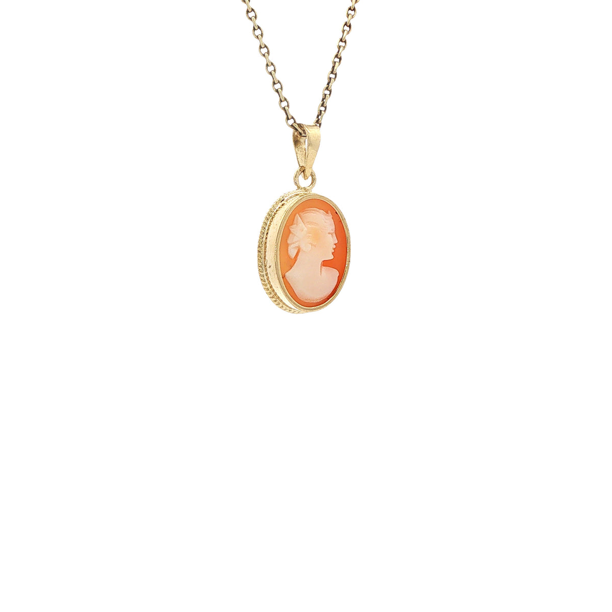 Vintage gold pendant with cameo, 14 kt