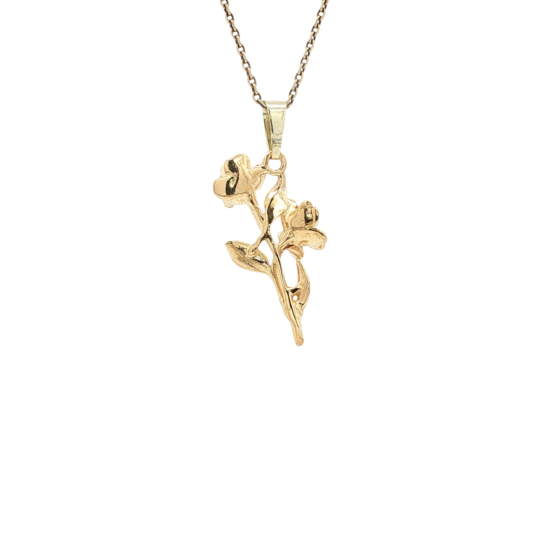 Vintage gold floral pendant 14 kt