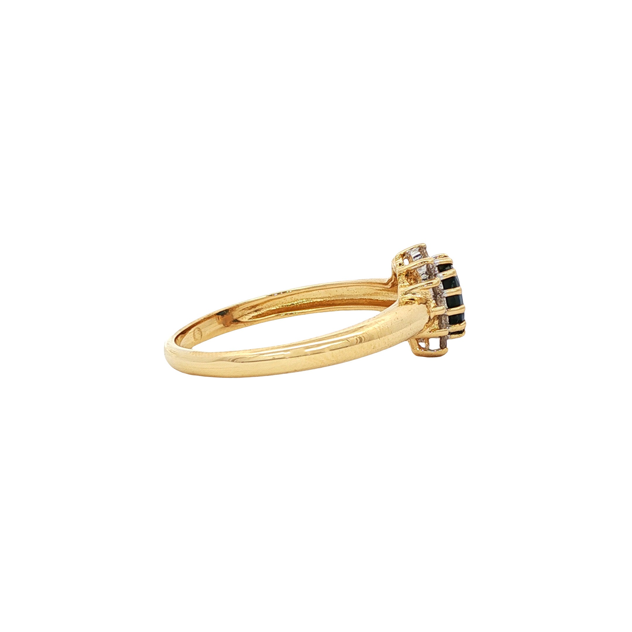 Vintage 18 kt gold ring with sapphire and diamond