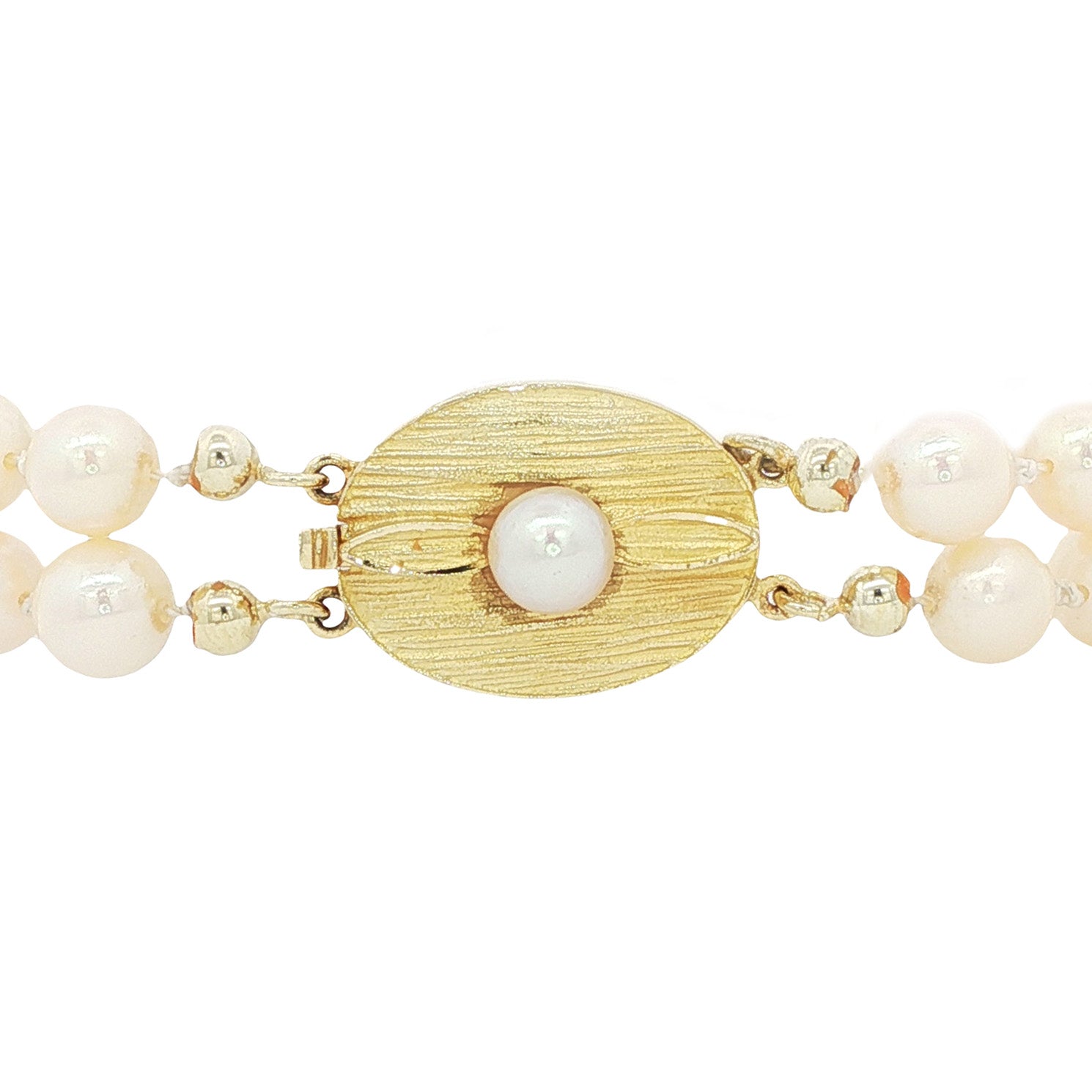 Vintage pearl bracelet with 14 kt gold clasp