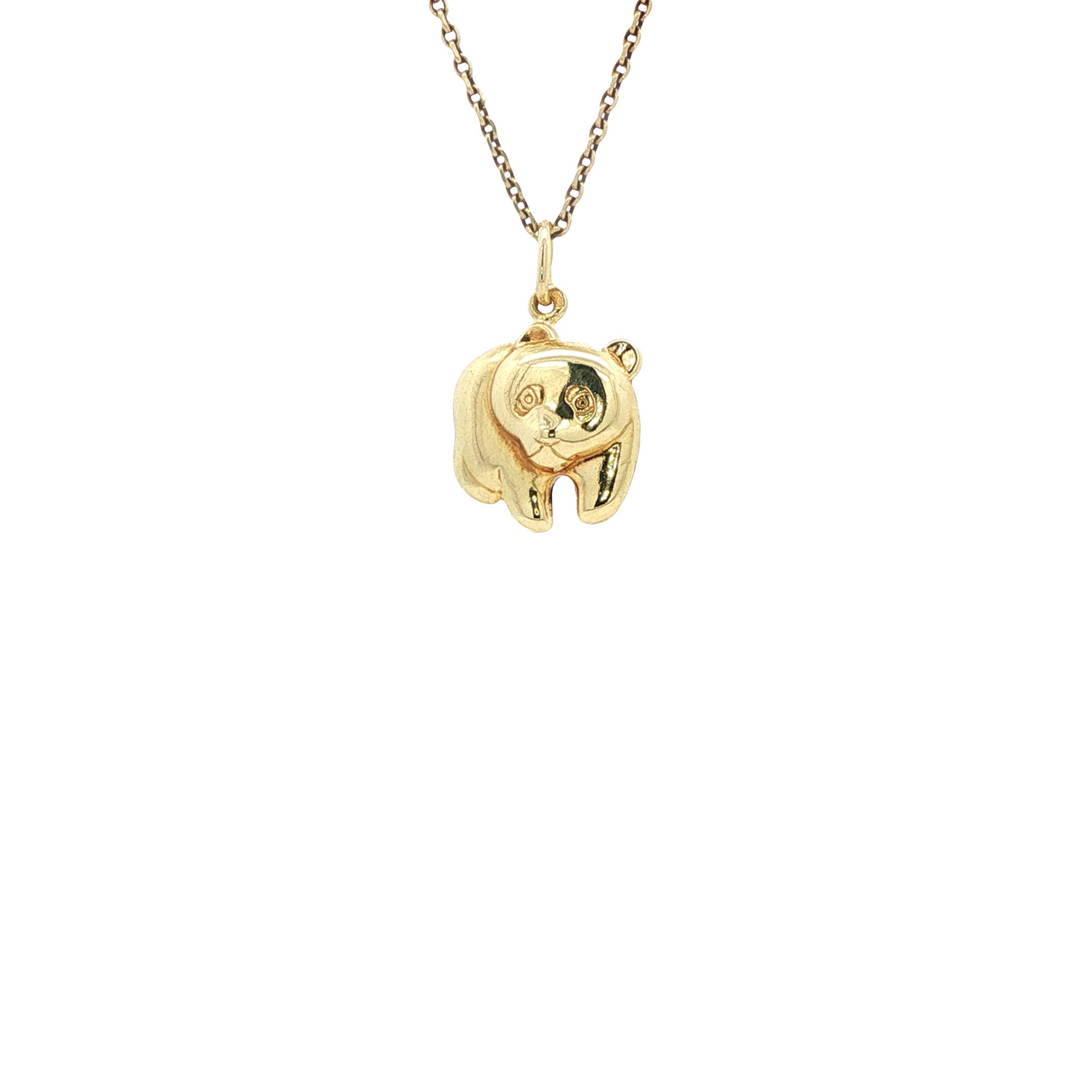 14 kt gold panda pendant
