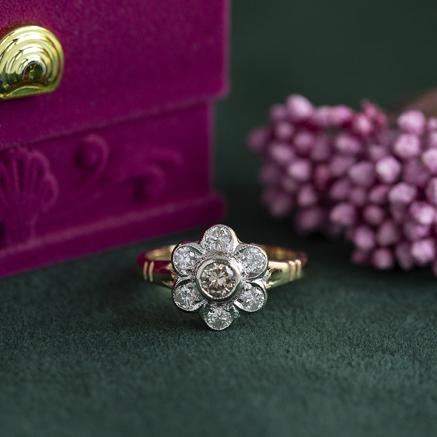 Gouden ring met diamant 18 kt