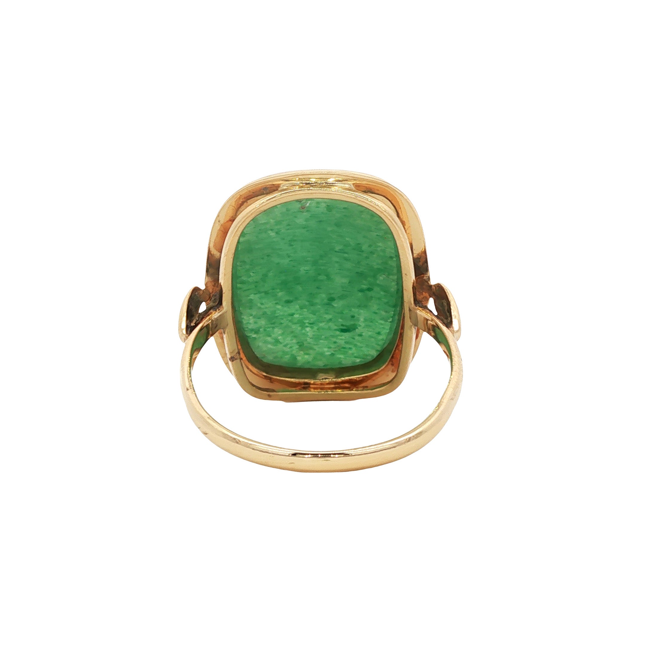 Gouden vintage ring met aventurijn kwarts 14 kt