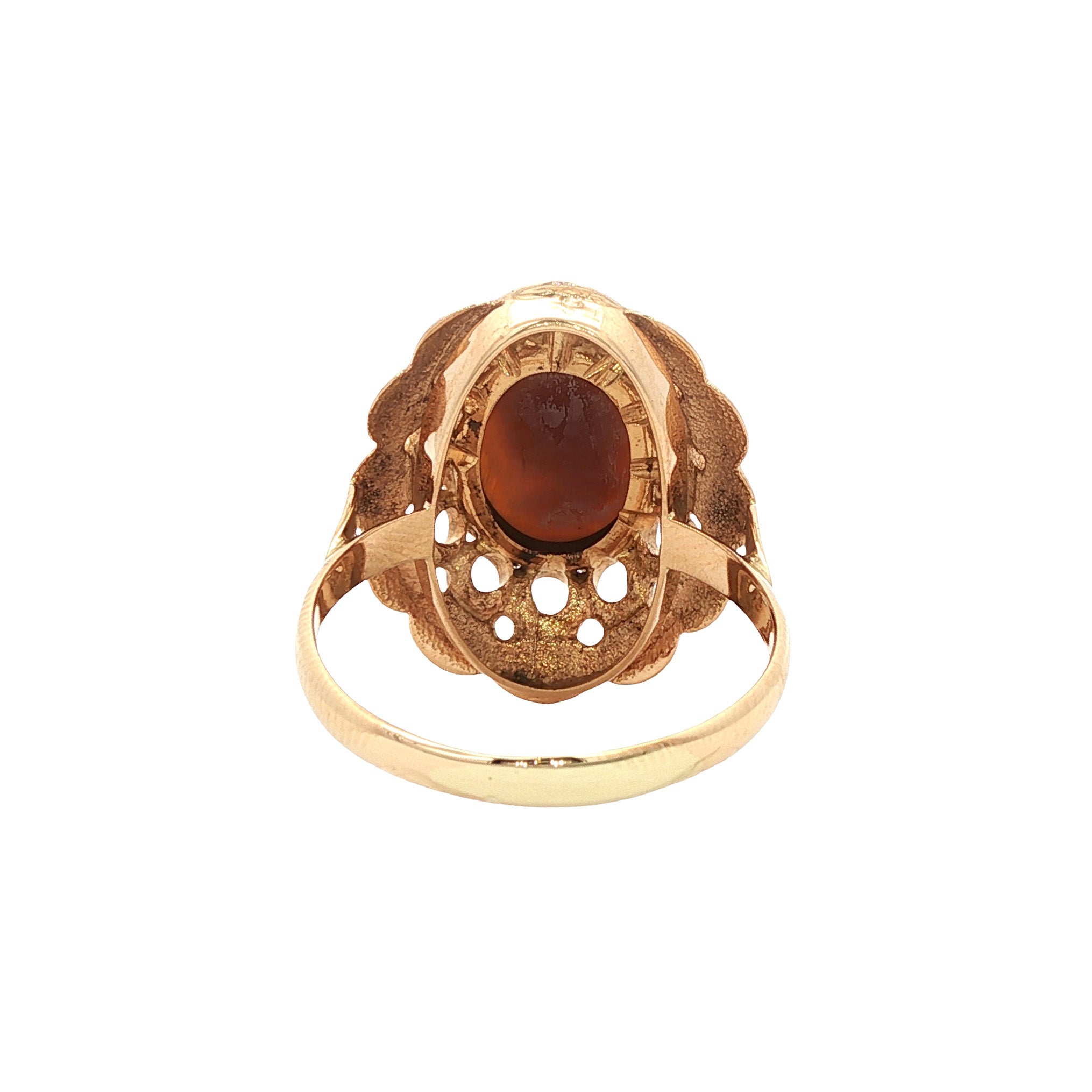 Gouden vintage ring met camee 14 kt