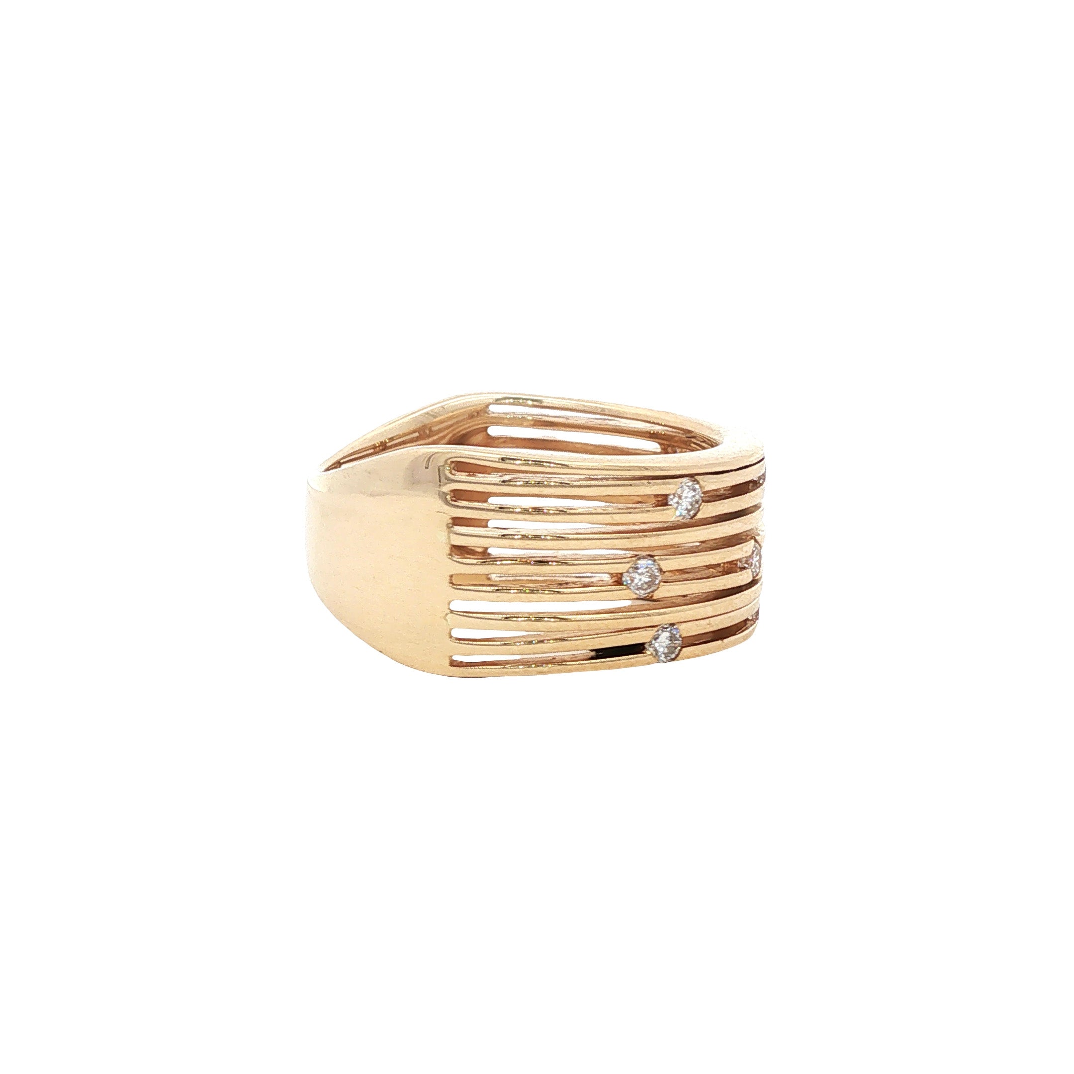 Gouden vintage ring met diamant 14 kt