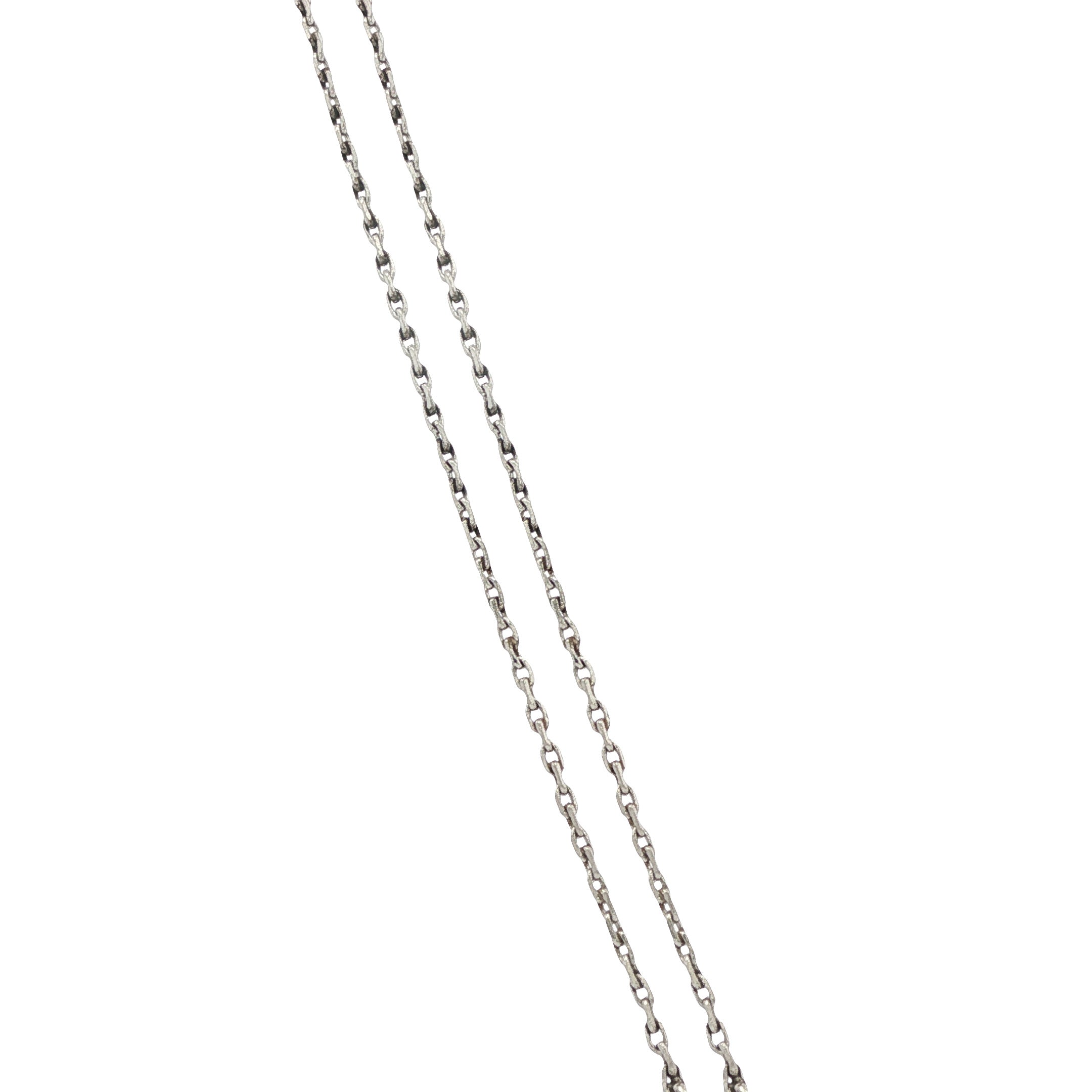 Vintage platinum necklace with diamond and pearl, 14 kt/950