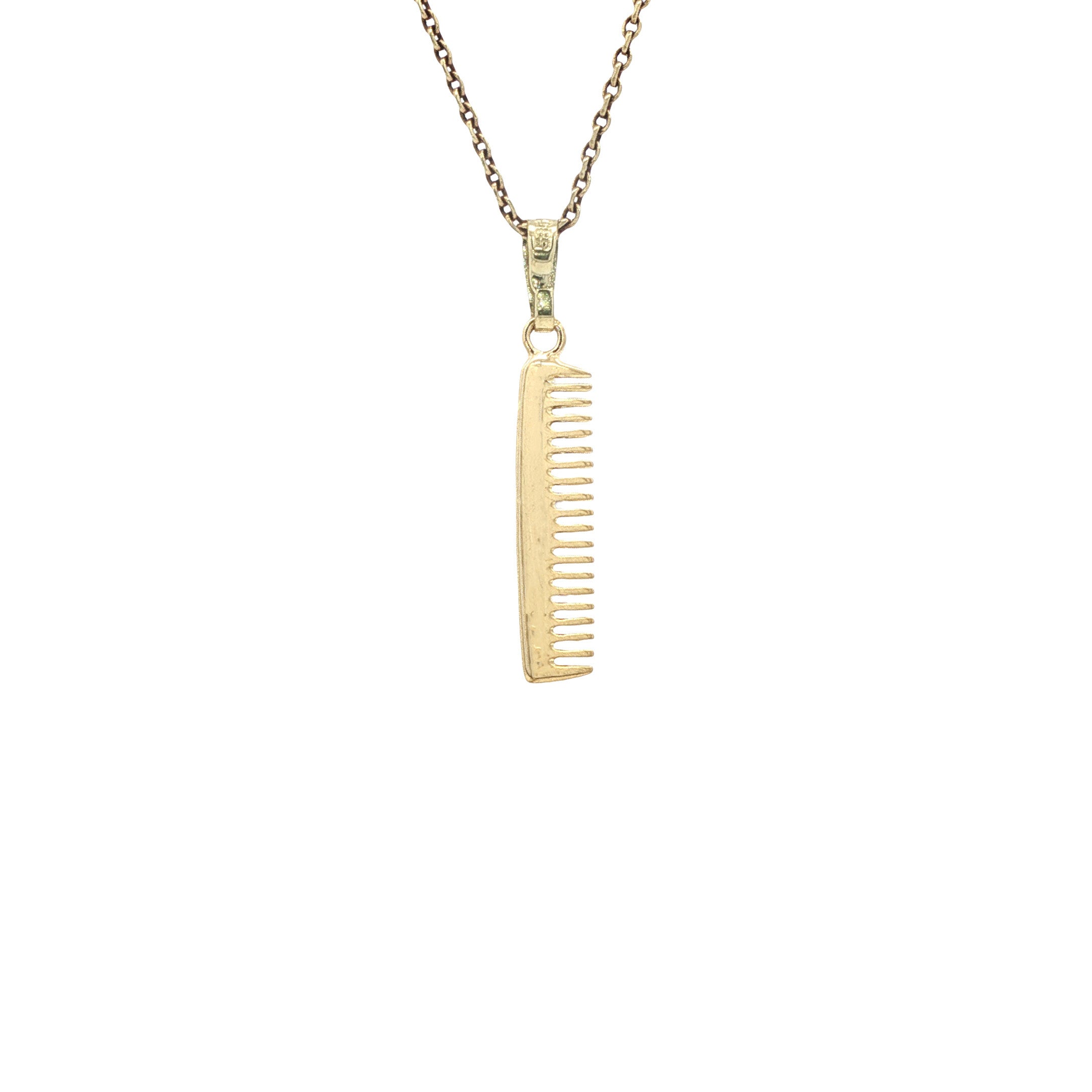 Gouden vintage kam hanger 14 kt