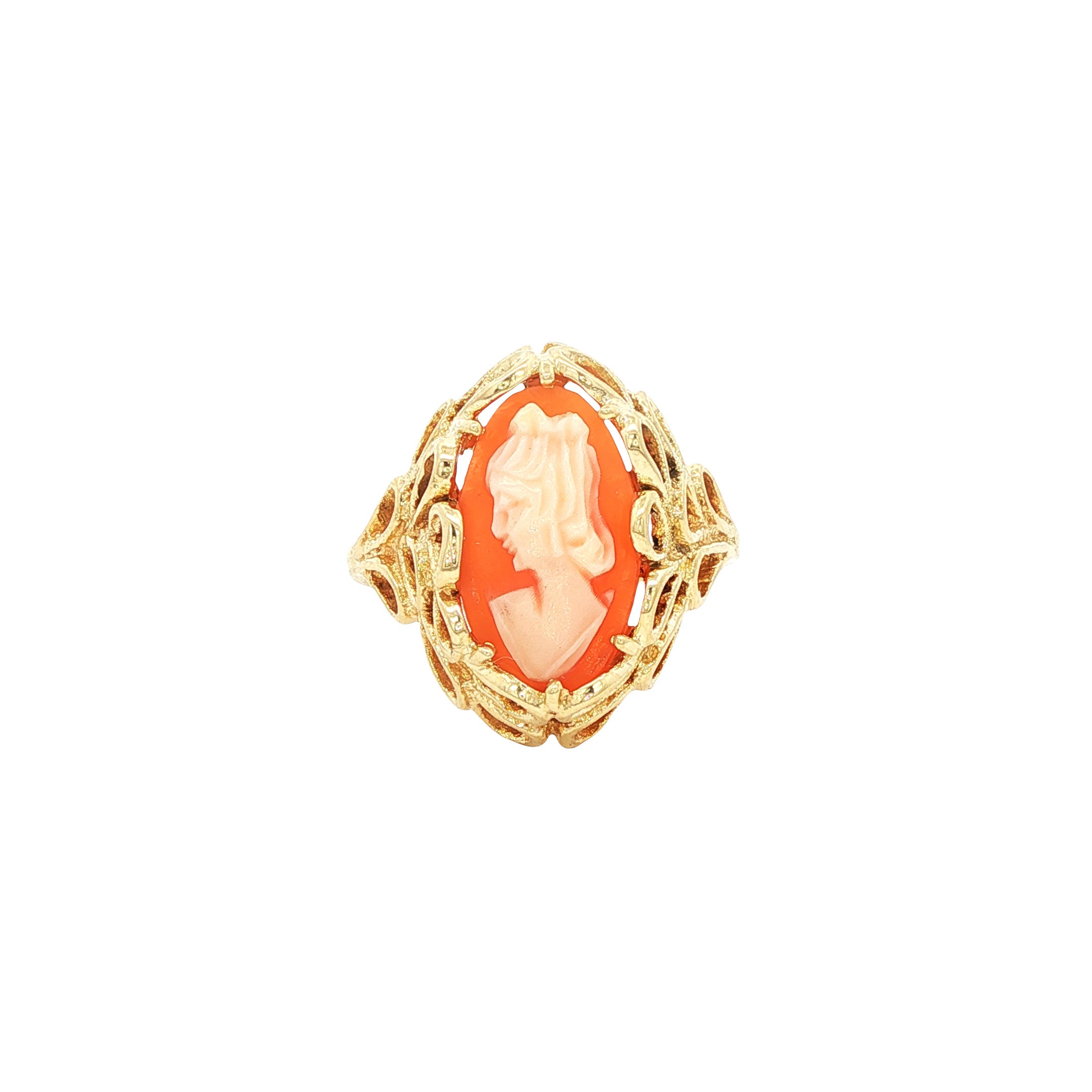 Vintage 14 kt gold ring with cameo