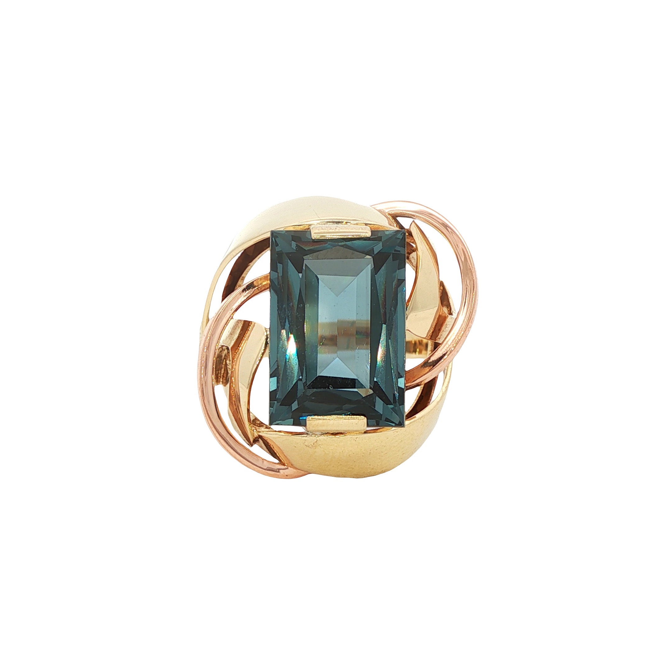 Gouden vintage ring met spinel 14 kt