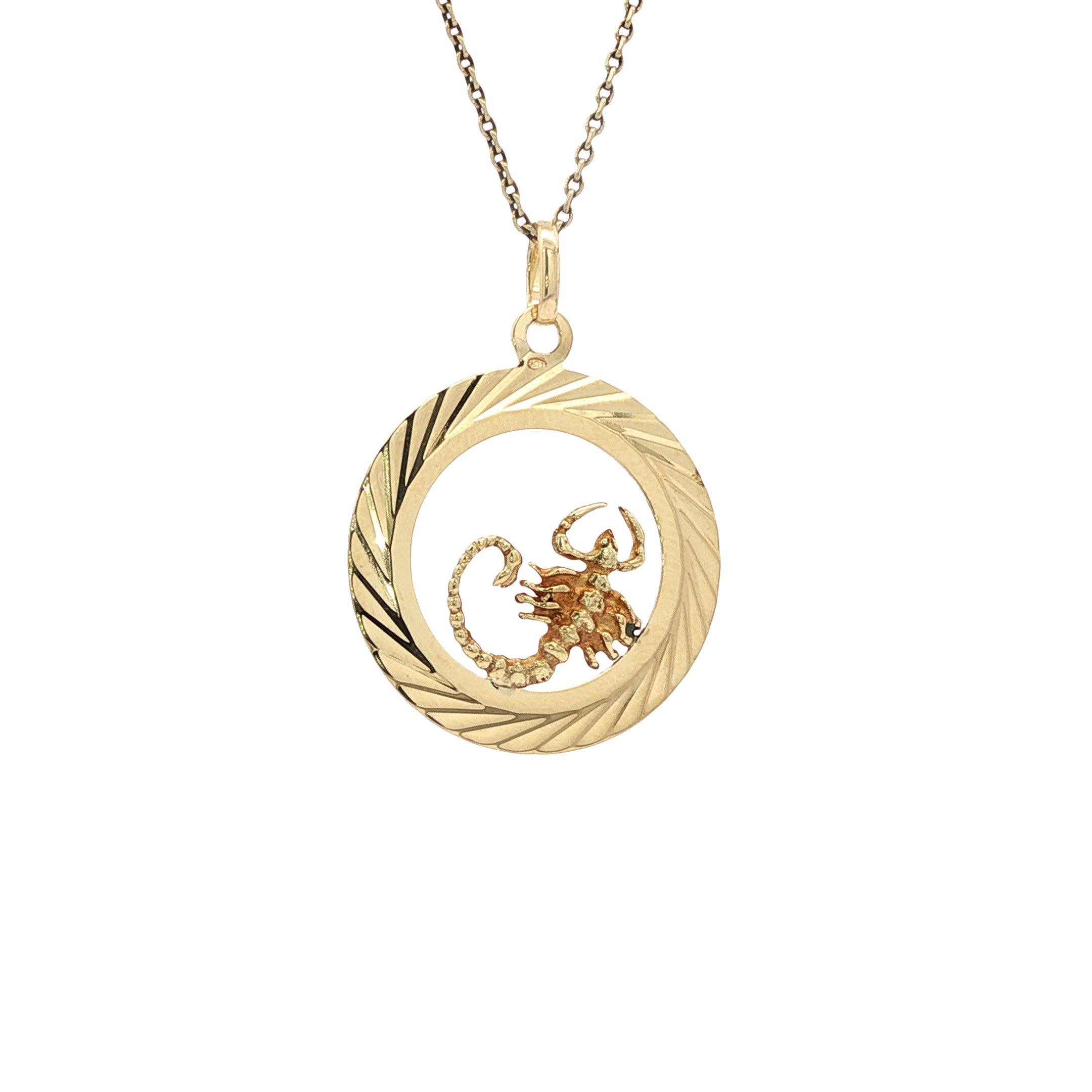 14 kt gold scorpion pendant