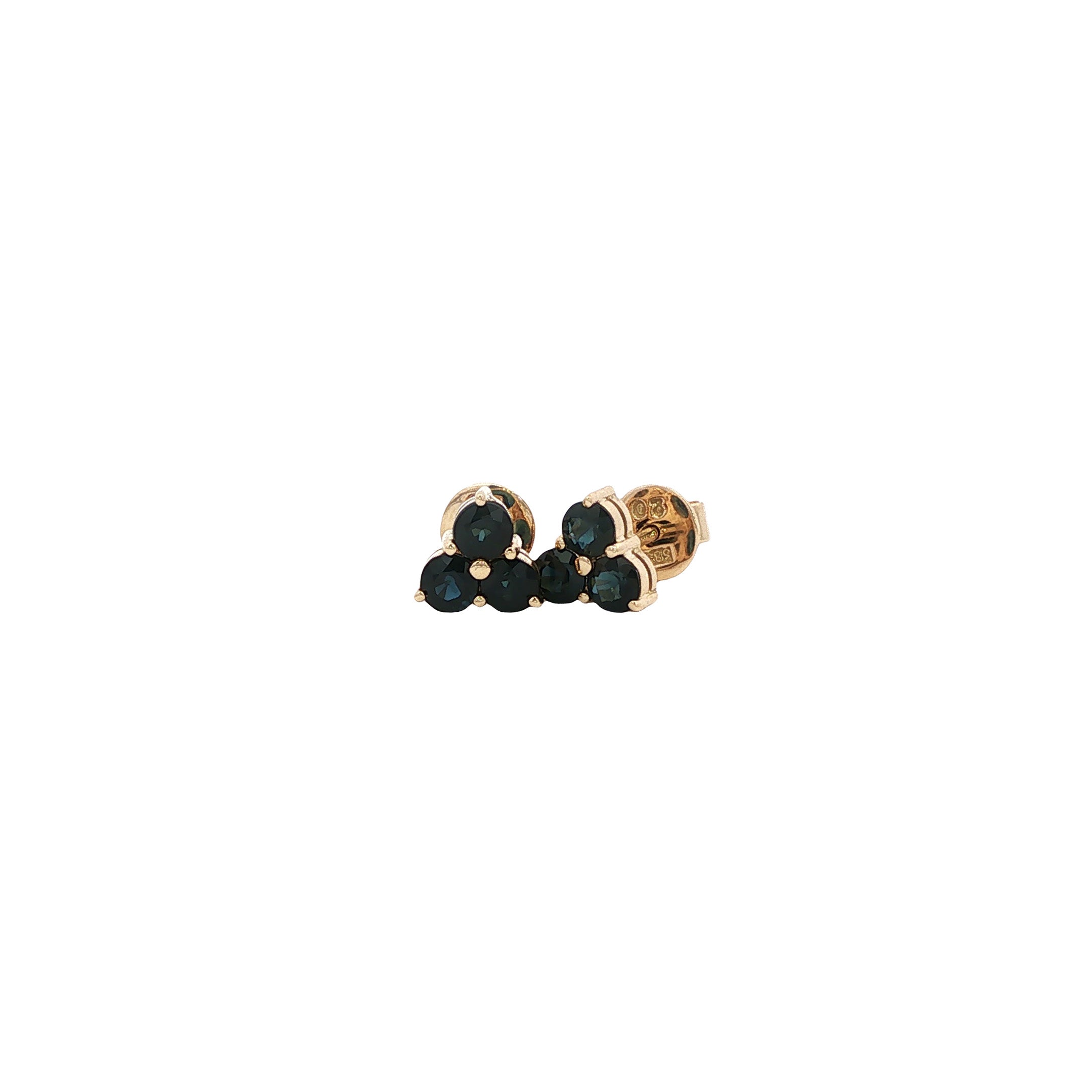 Gouden vintage oorstekers met saffier 14 kt