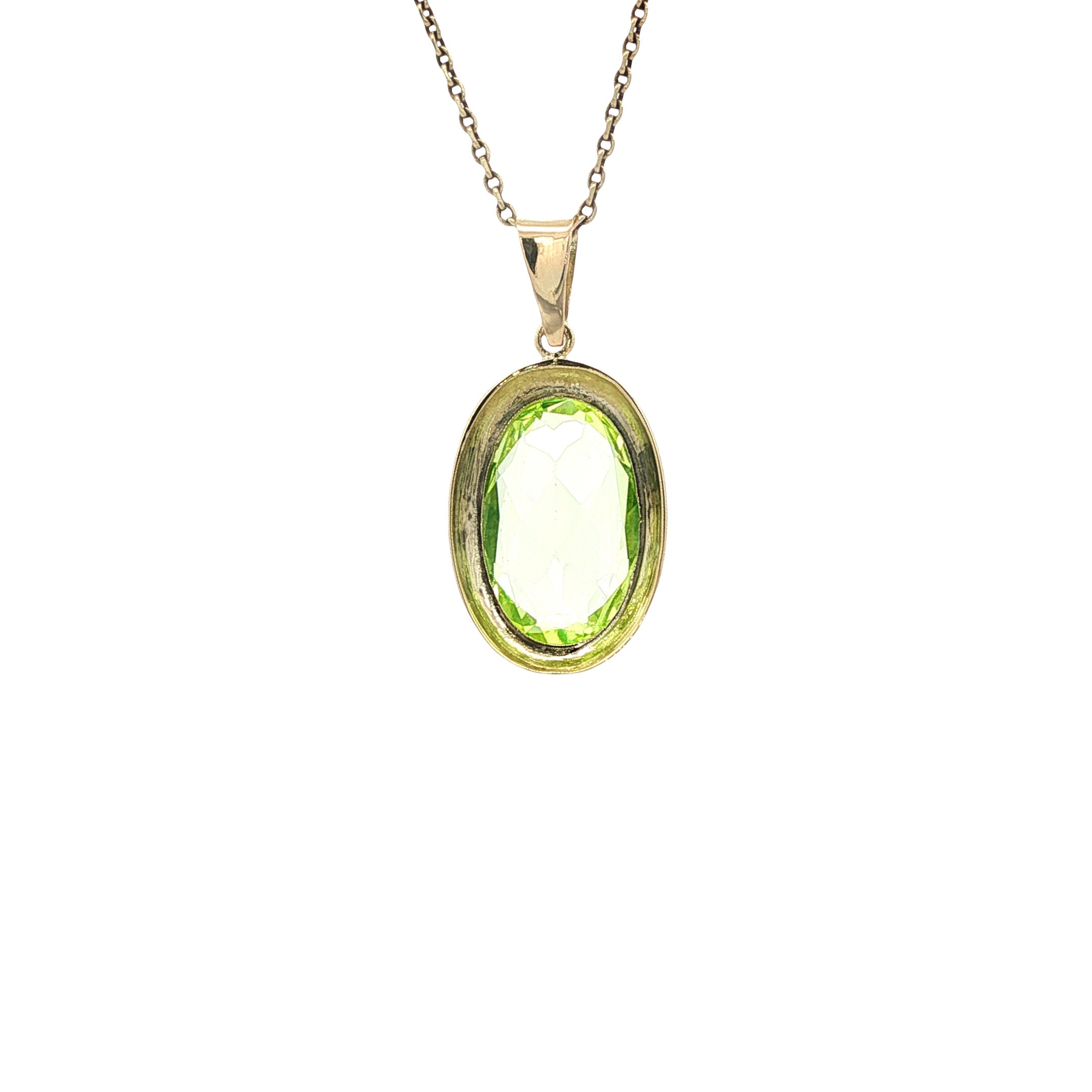 Gouden vintage hanger met spinel 14 kt