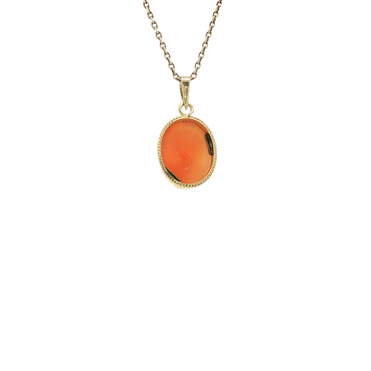 Vintage gold pendant with cameo, 14 kt