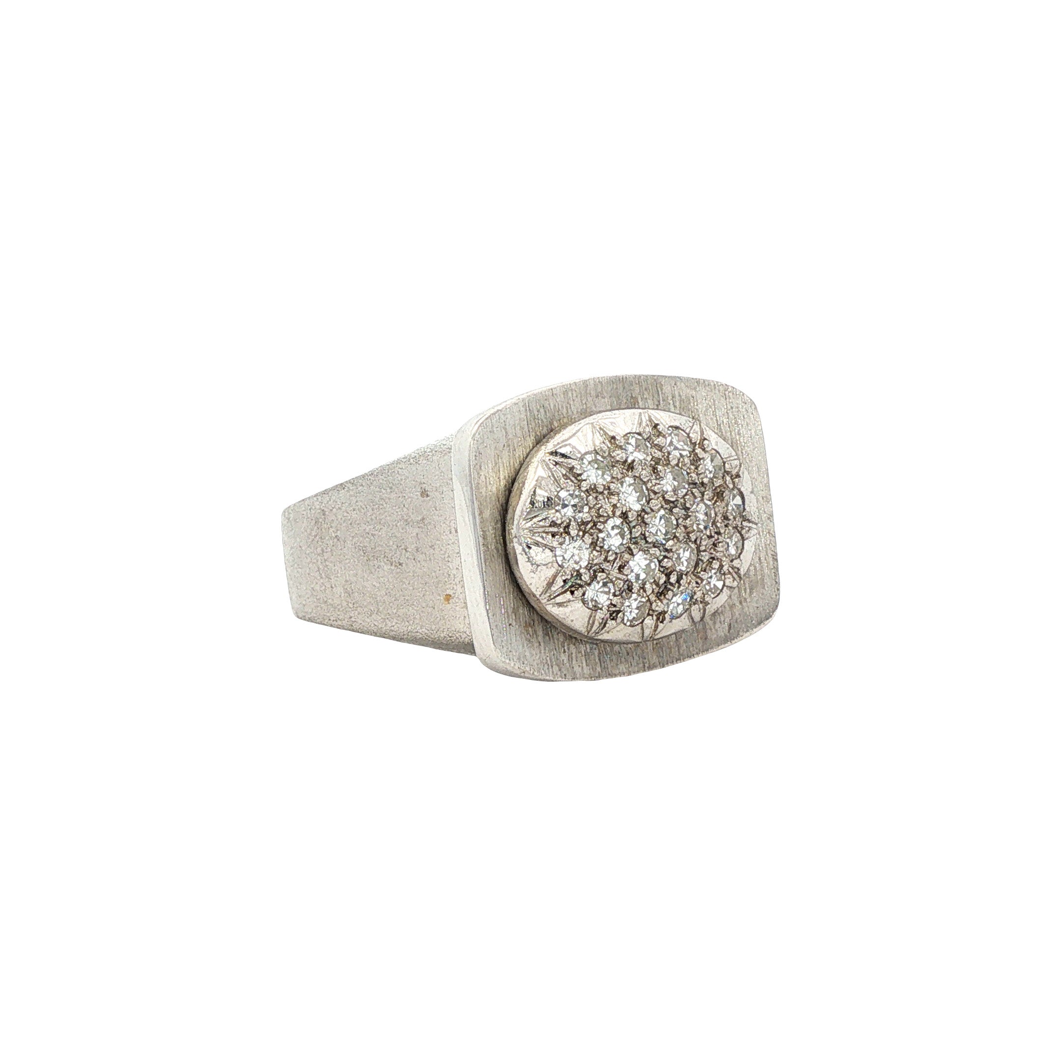 Witgouden vintage ring met diamant 18 kt