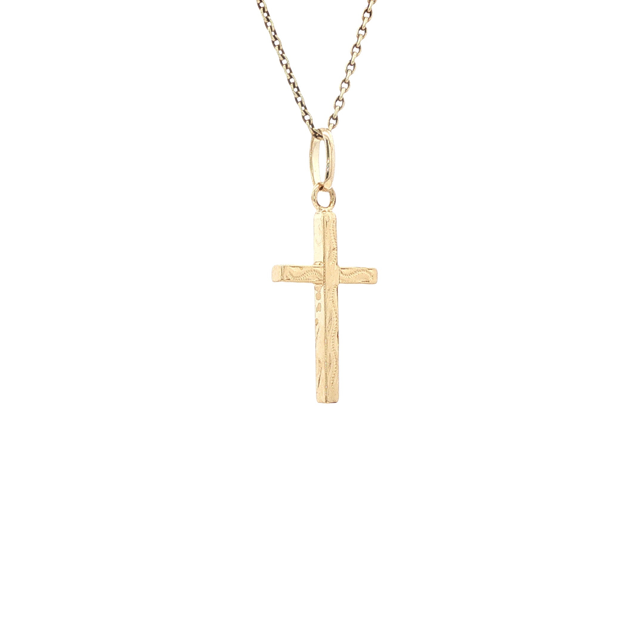 Vintage gold cross pendant 14 kt