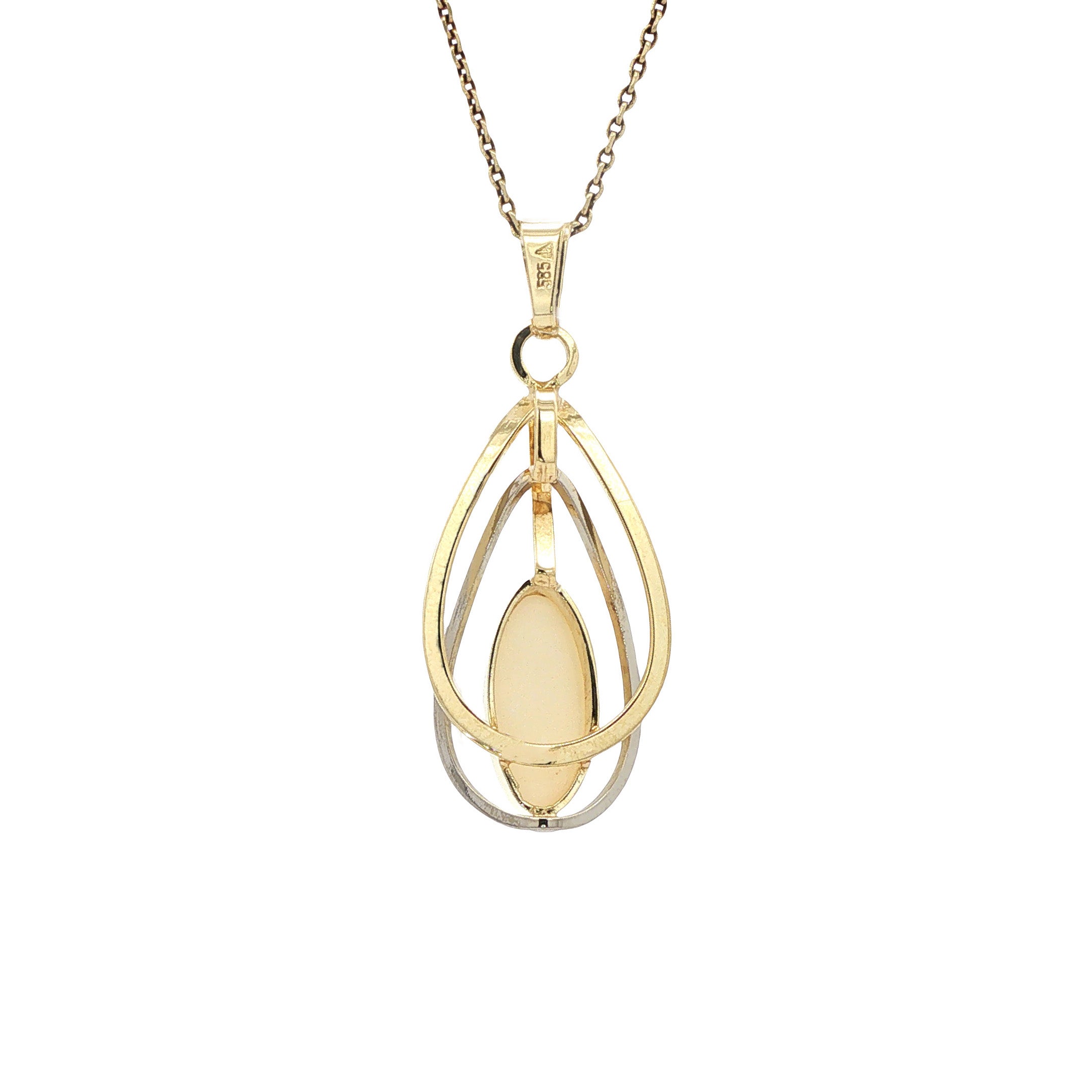 Gouden vintage hanger met opaal 14 kt