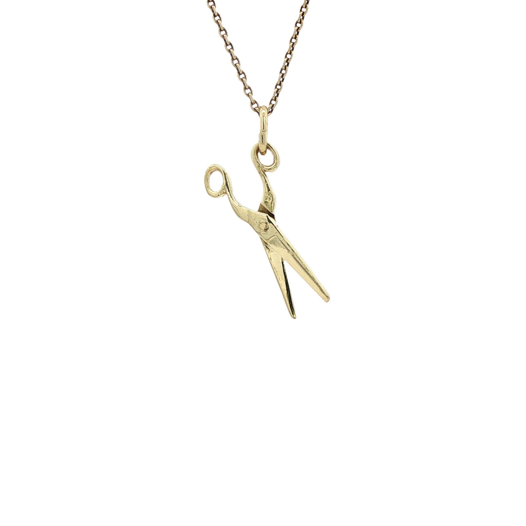 Gouden vintage schaar hanger 14 kt