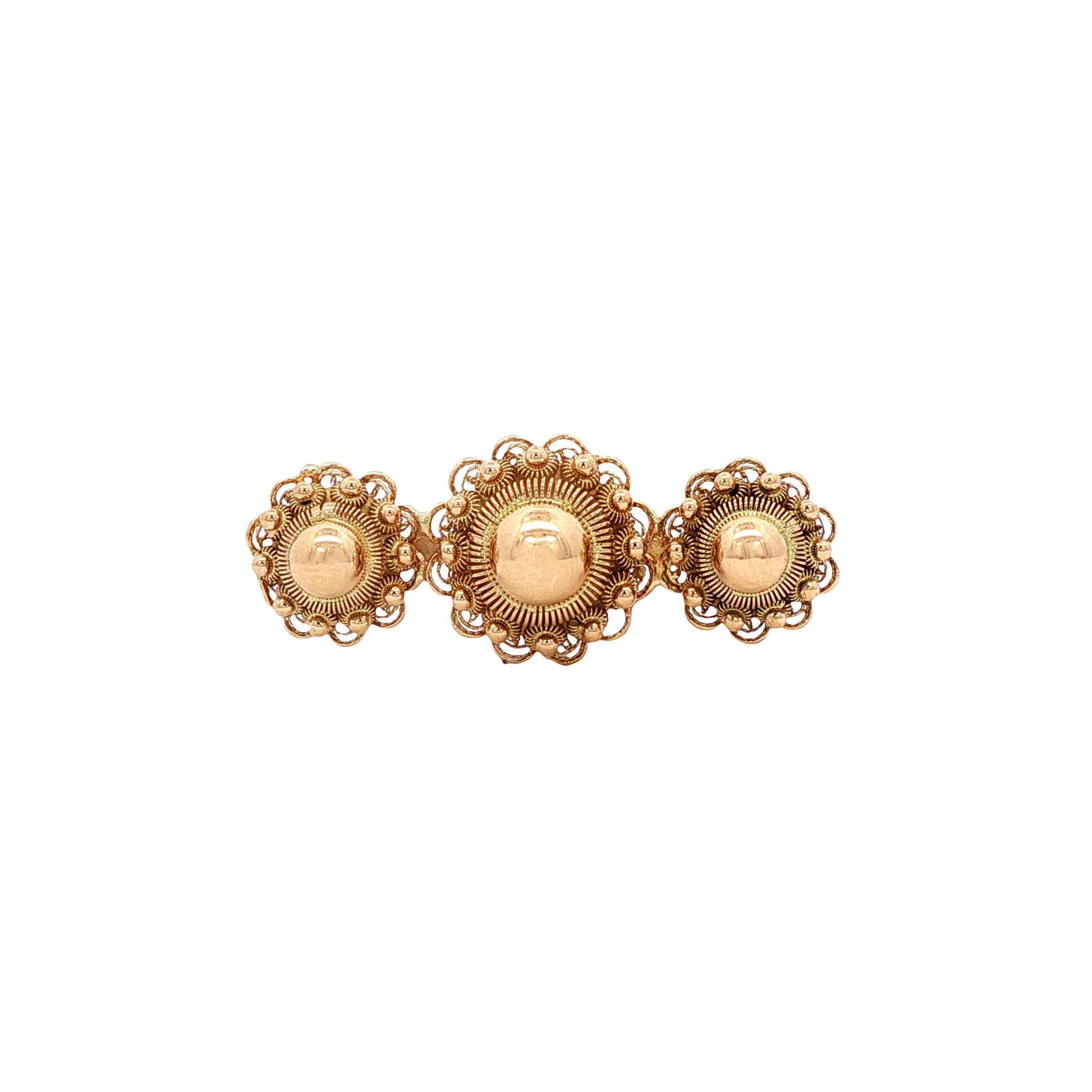 Gouden vintage Zeeuwse knop broche 14 kt