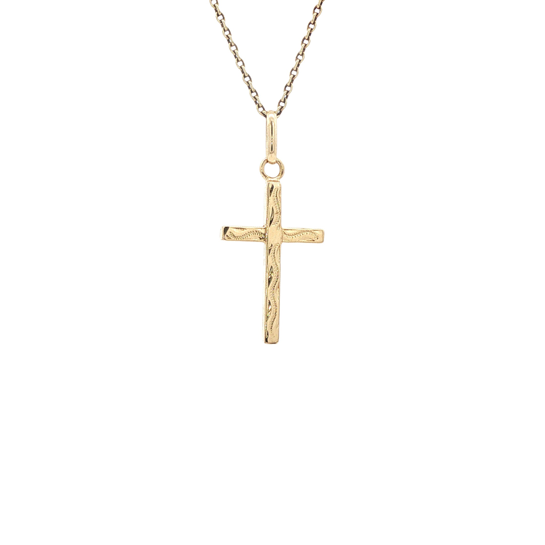 Vintage gold cross pendant 14 kt