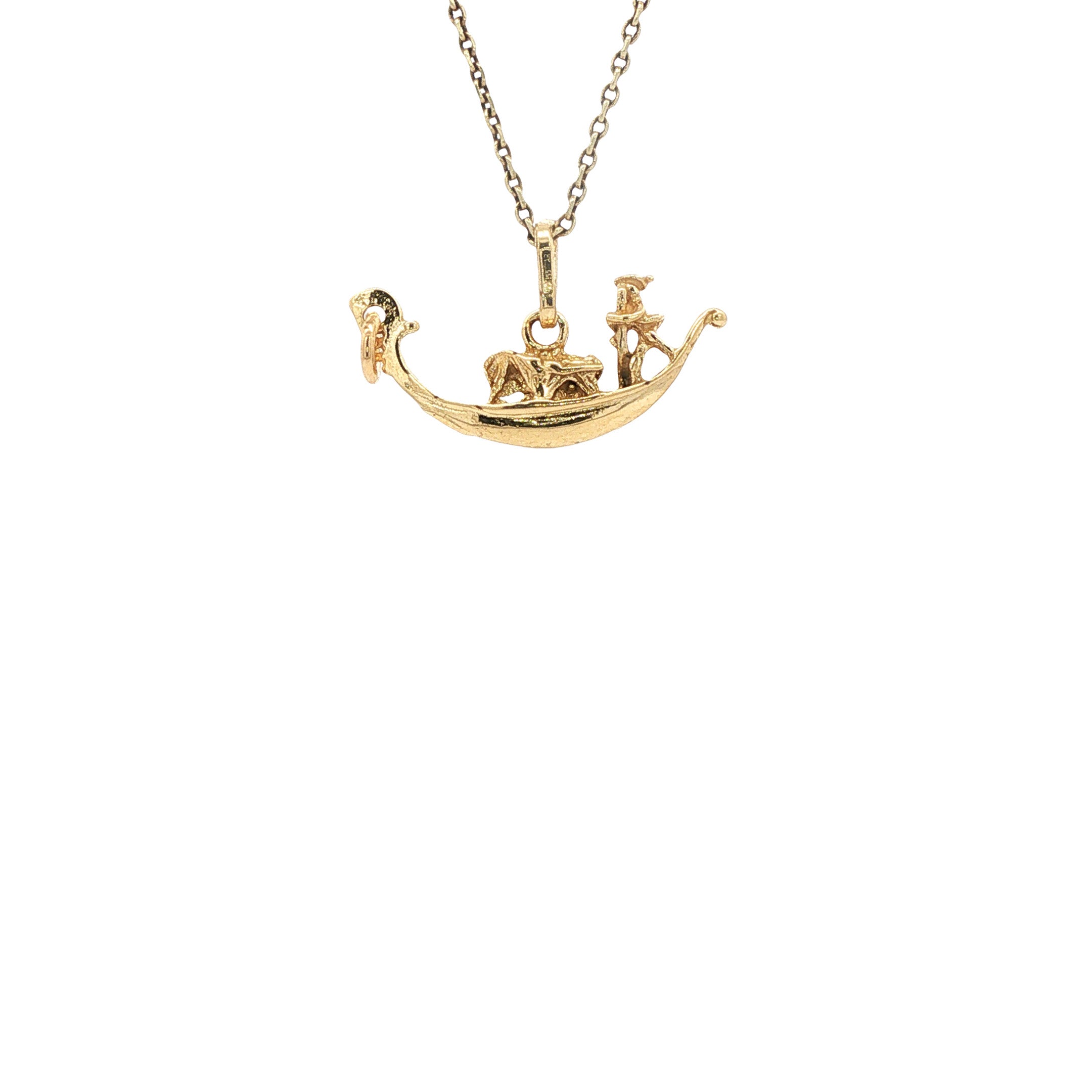 Gouden vintage gondel hanger 18 kt