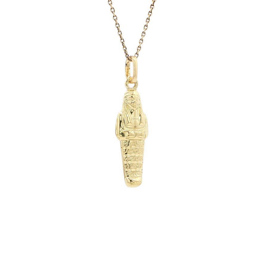 14 kt gold mummy pendant