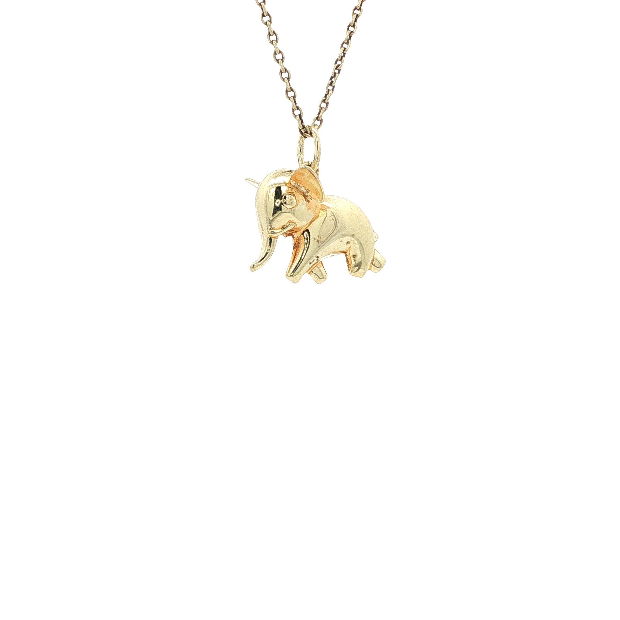 Vintage gold elephant pendant 14 kt