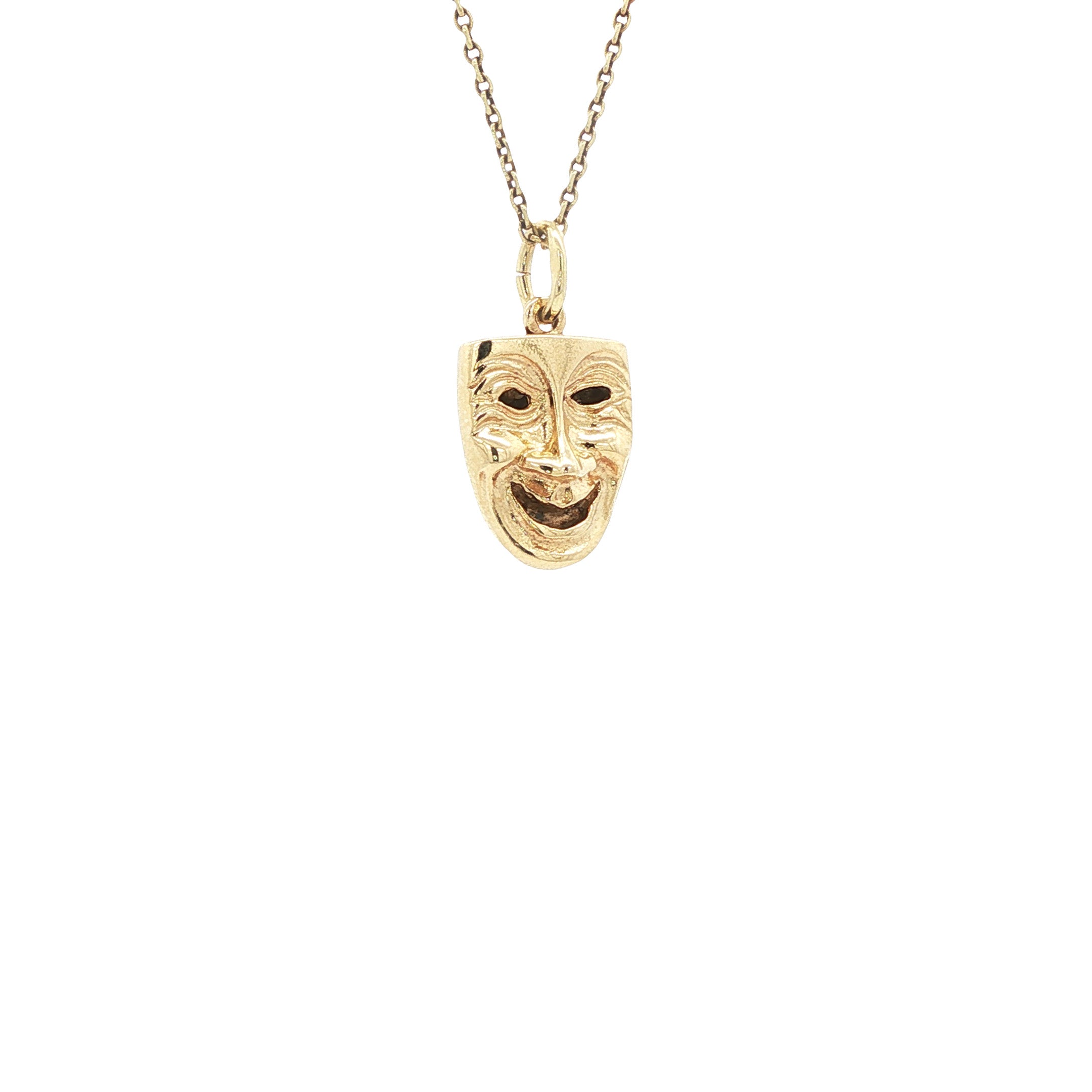 Vintage mask pendant 8 kt