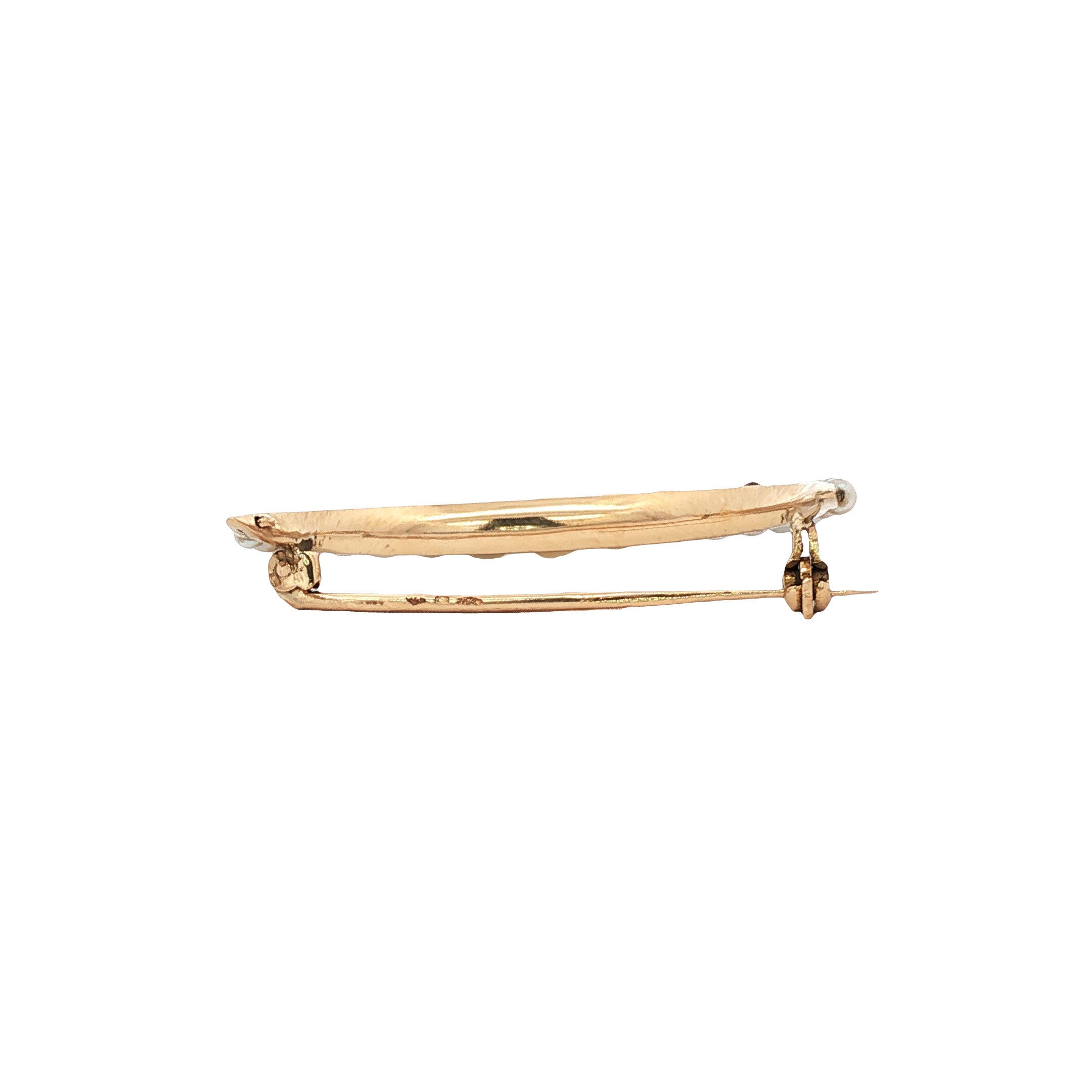 Vintage 18 kt gold brooch with a pearl