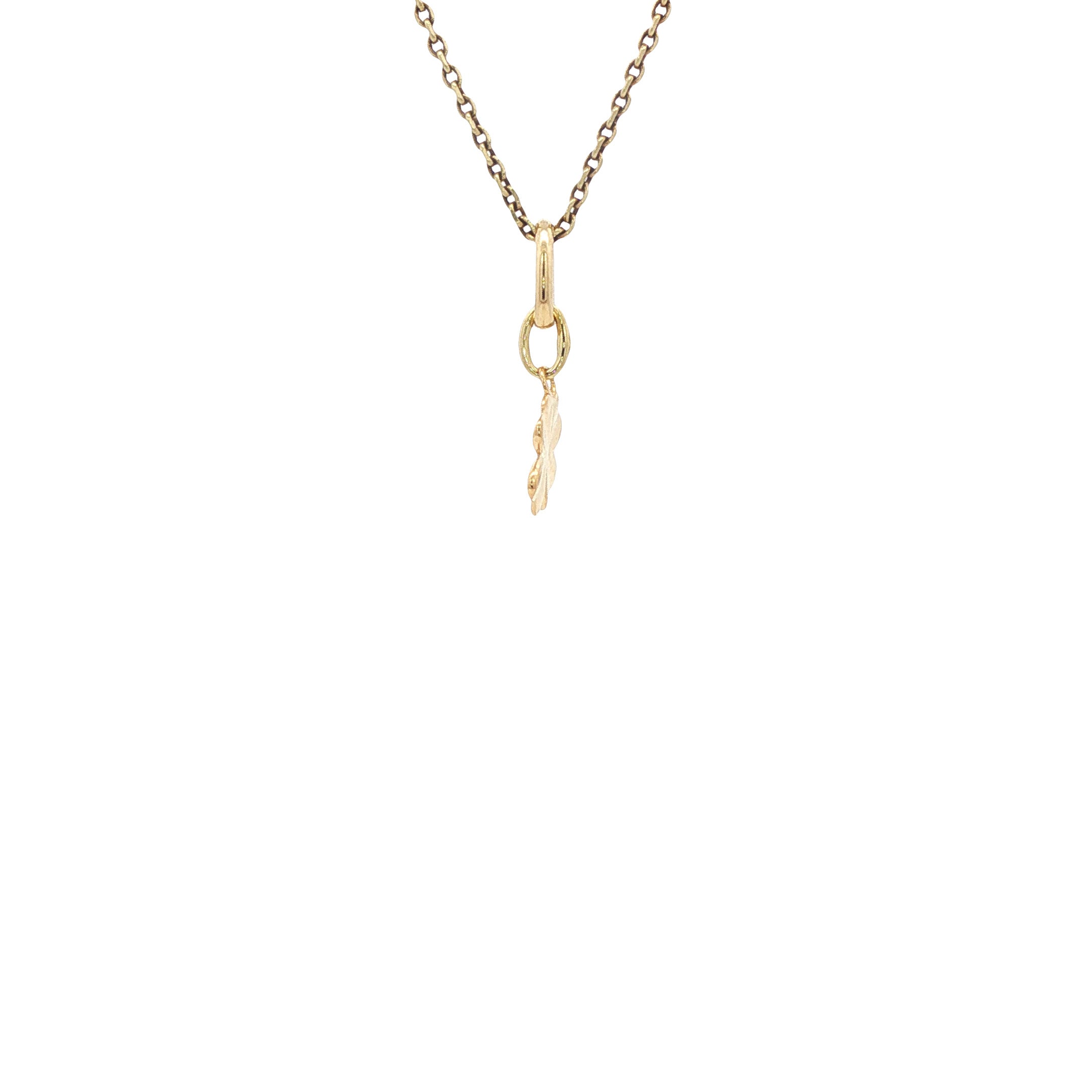 Gouden klavertje vier hanger 14 kt