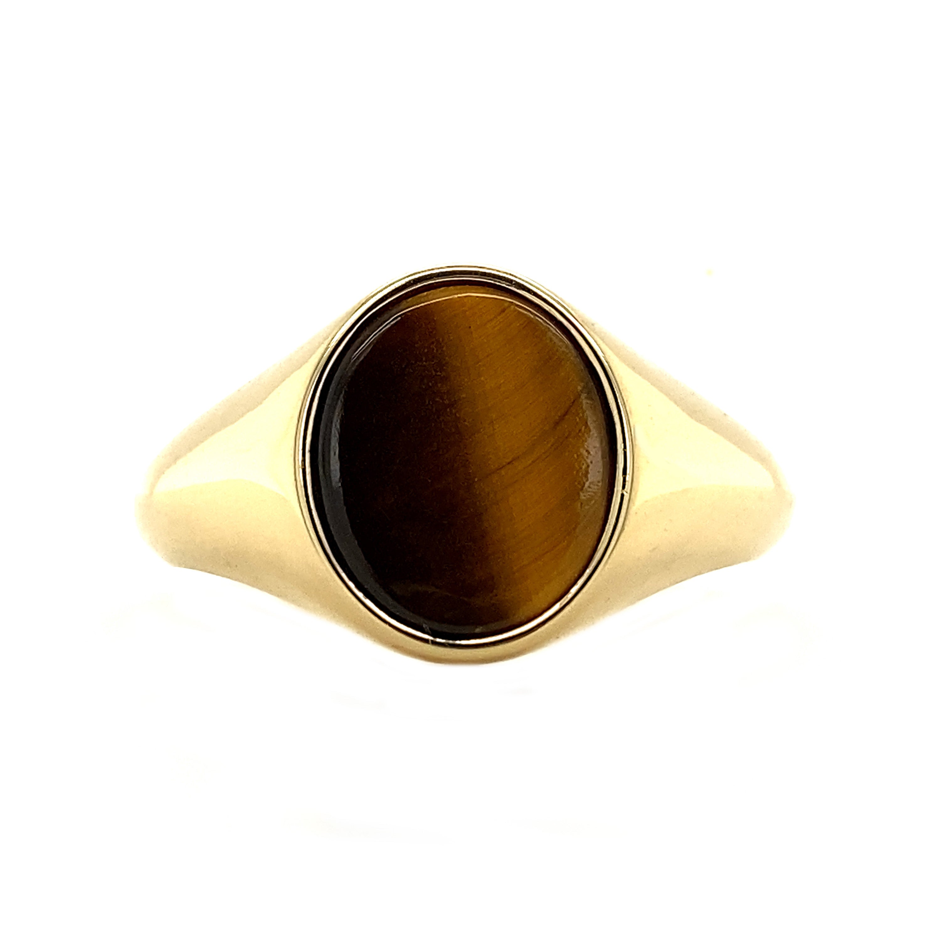 Twiggy ring 14 kt - Tiger's Eye