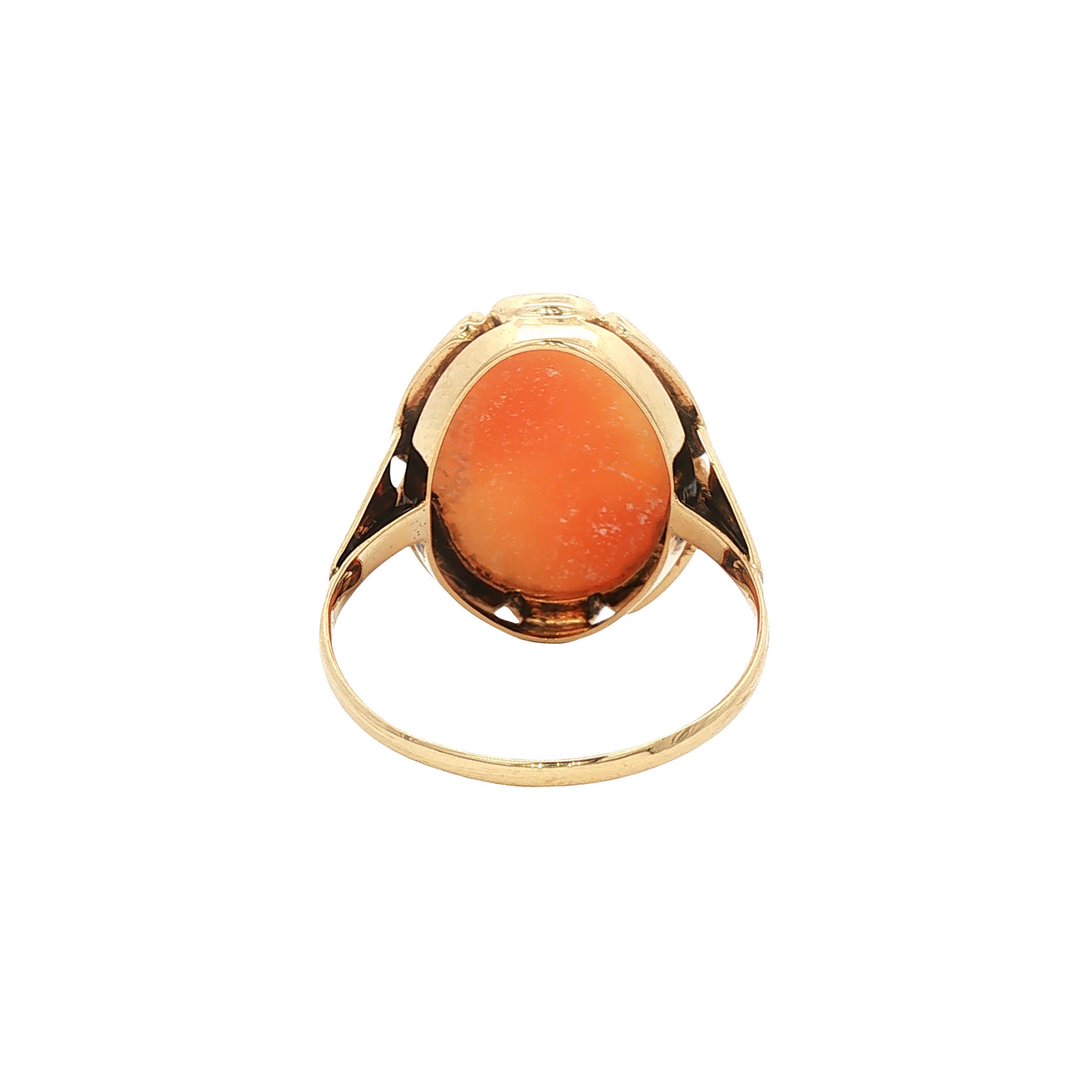 Vintage gold ring with cameo, 14 kt