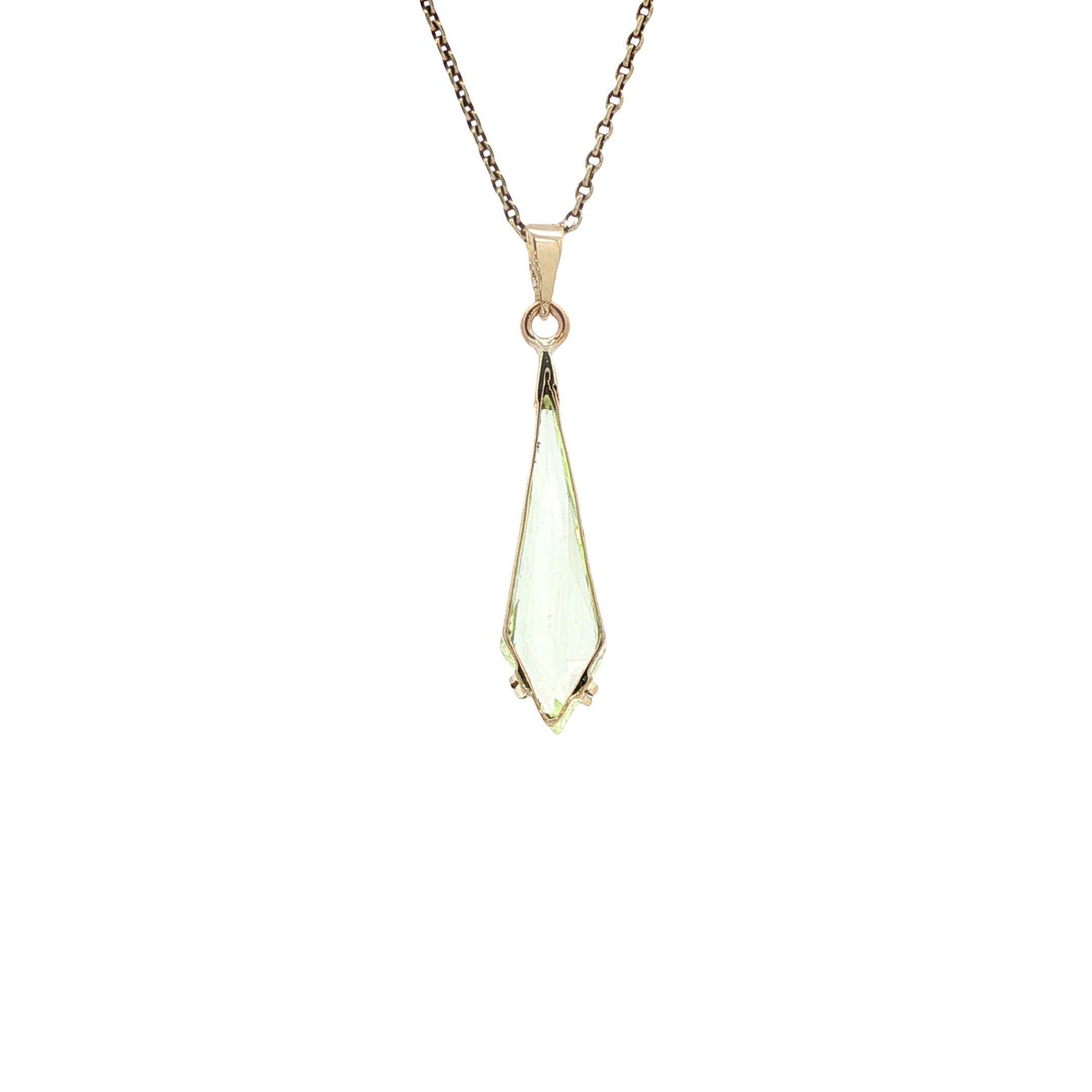 Gouden vintage hanger met spinel 14 kt