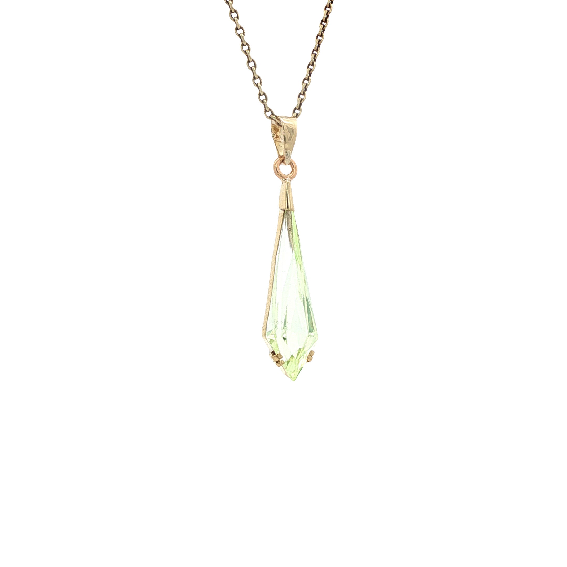 Gouden vintage hanger met spinel 14 kt