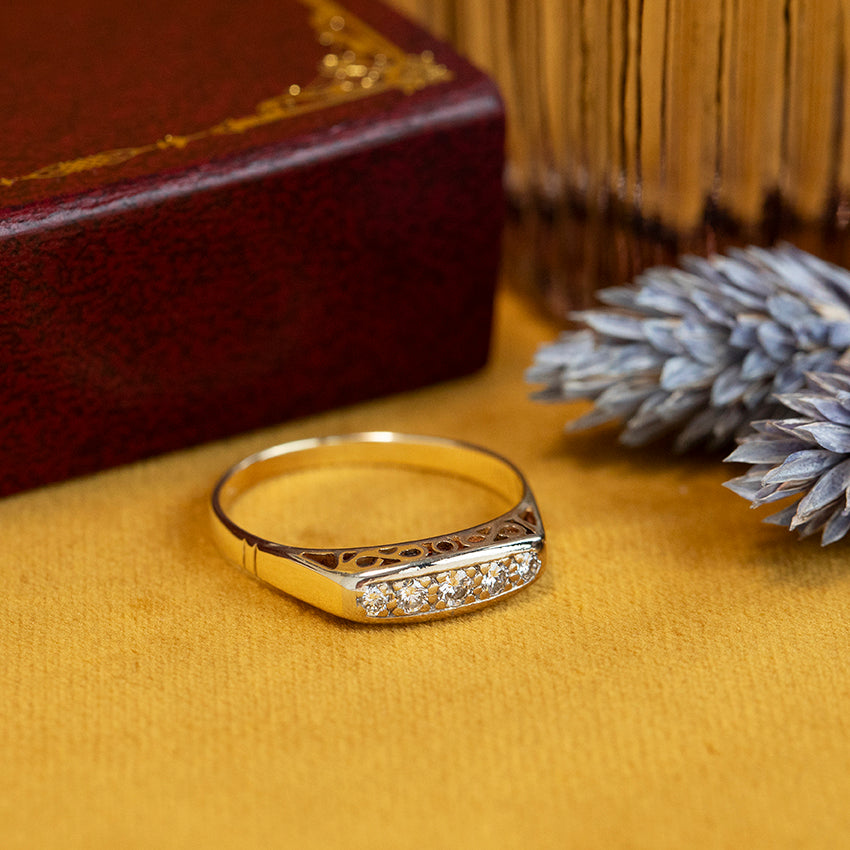 Gouden ring met diamant 14 kt