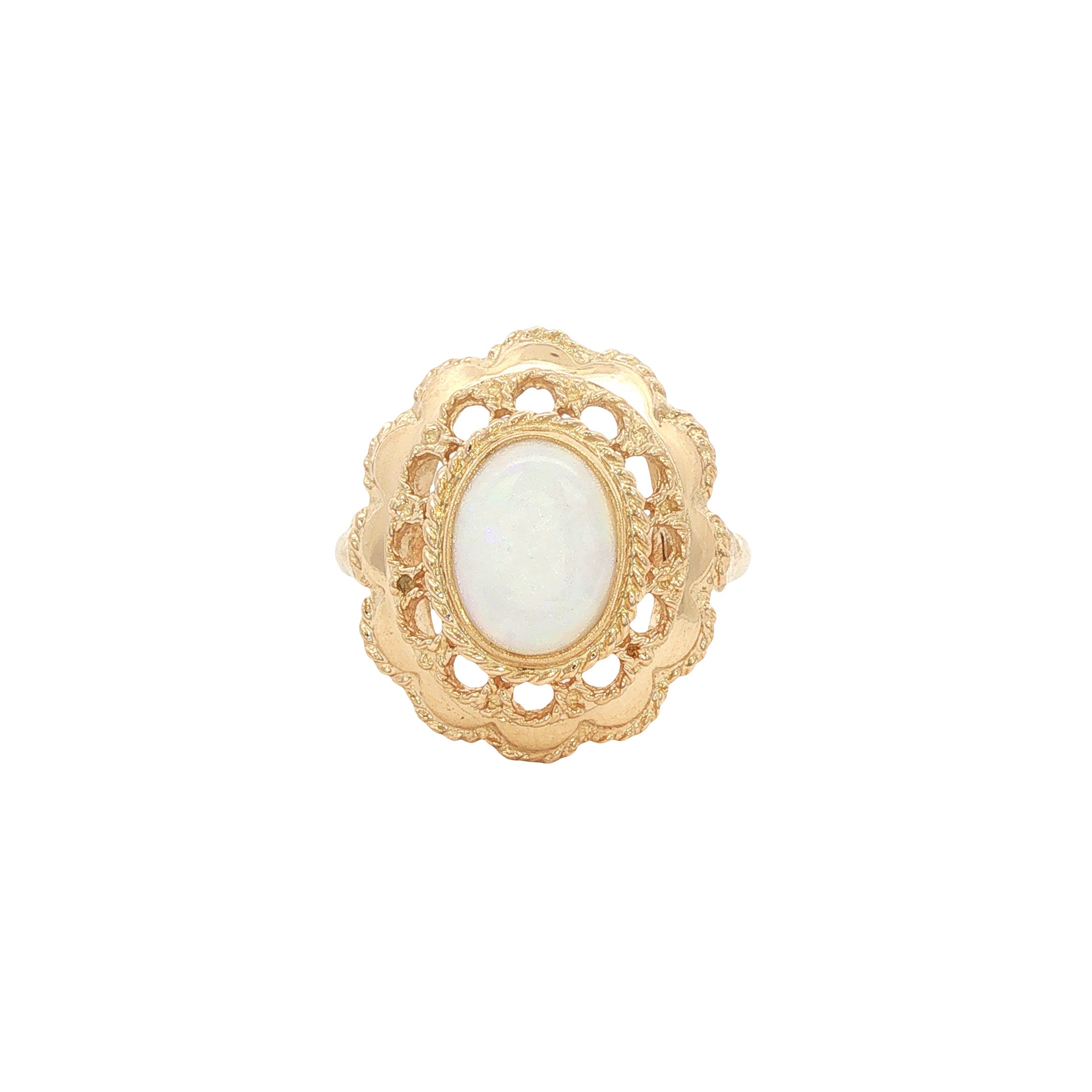 Vintage 14 kt gold ring with opal