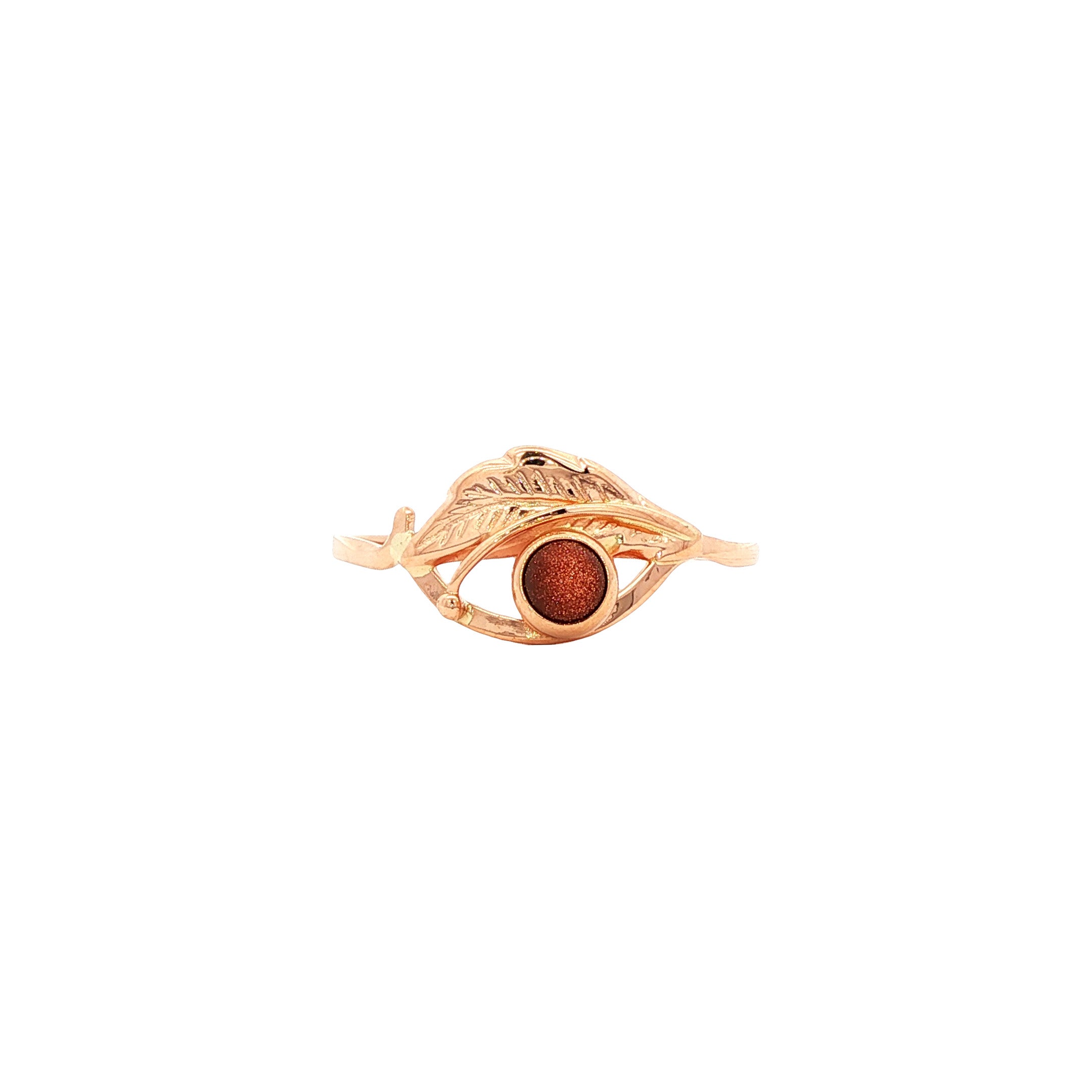 14 kt rose-gold vintage ring with goldstone