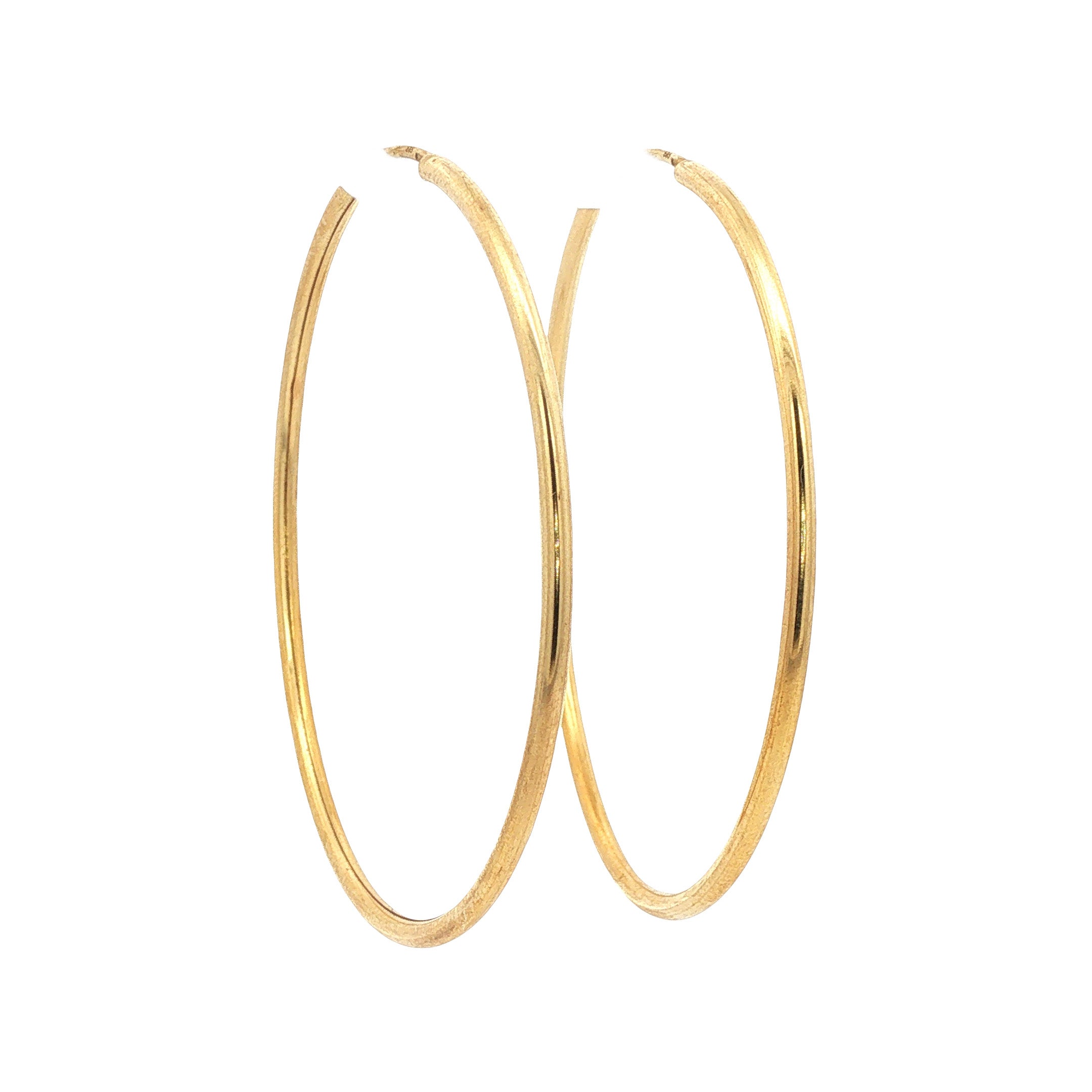 Vintage smooth 14 kt gold hoop earrings