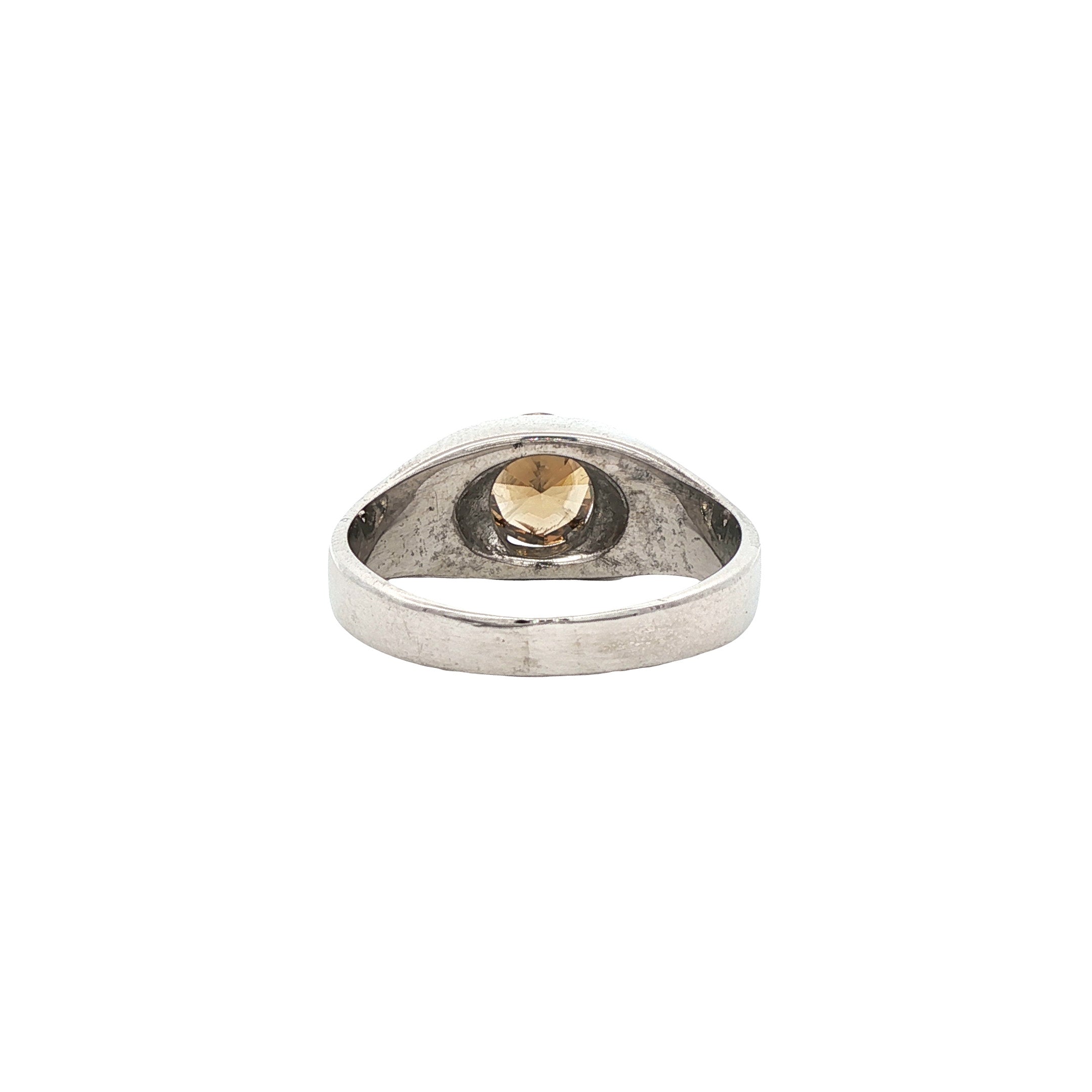 Vintage 14 kt white gold ring with diamond