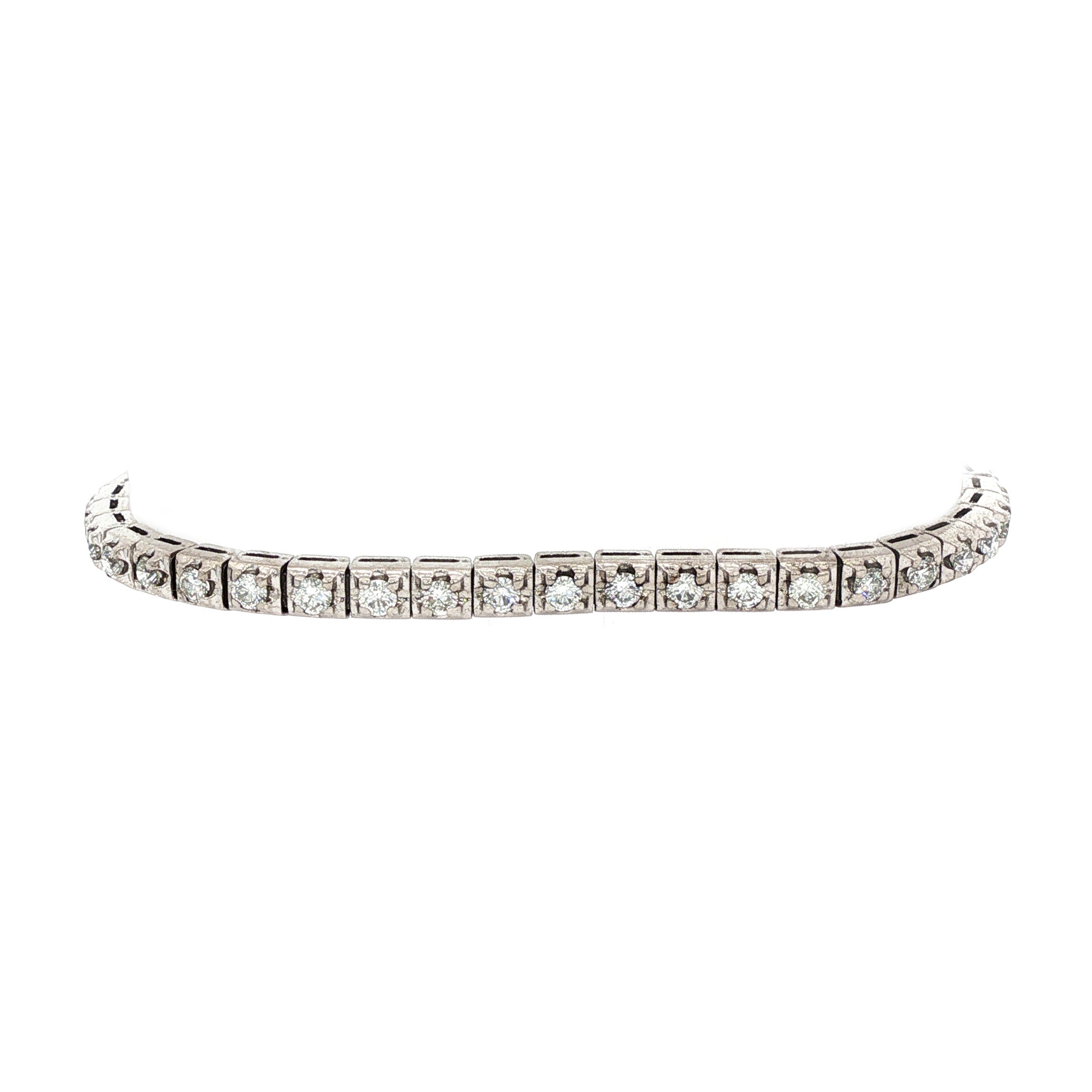 14 kt white gold vintage tennis bracelet with diamond
