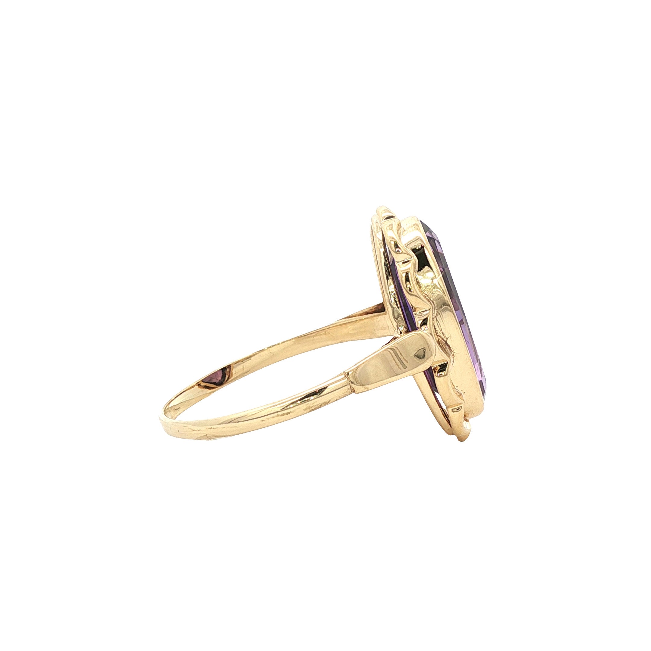 Gouden ring met saffier 14 kt