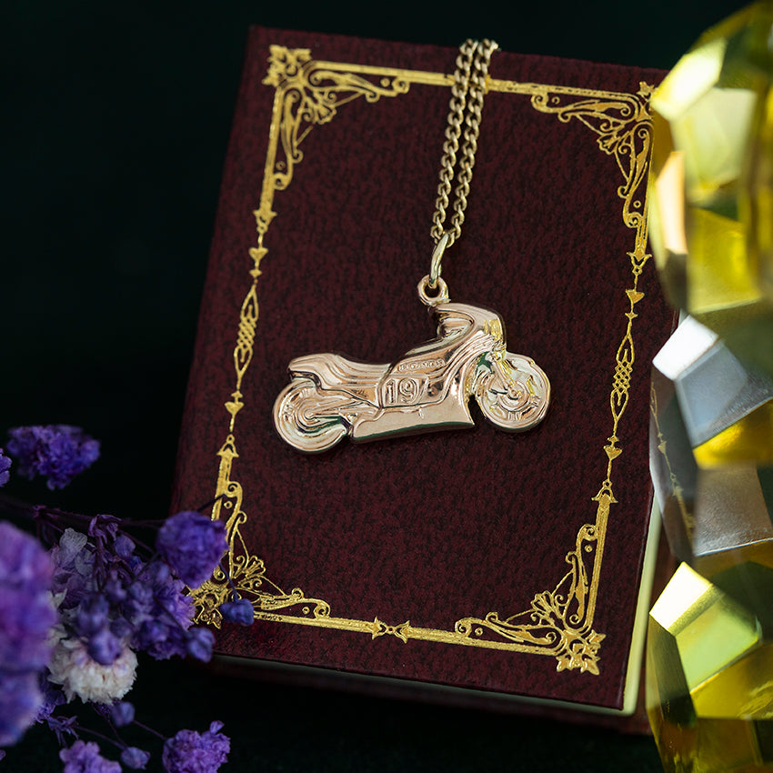Gold motorcycle pendant 14 kt
