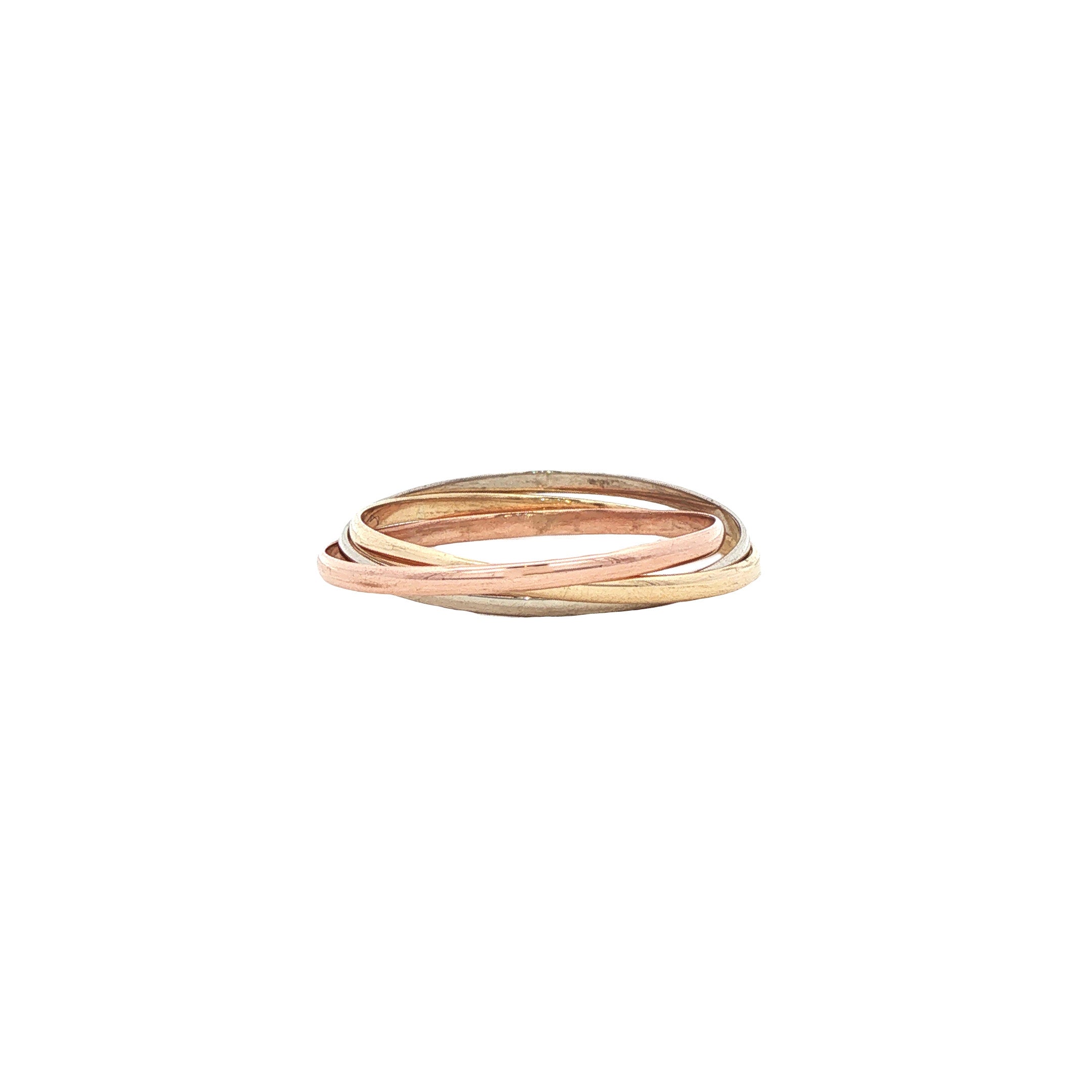 Tricolour vintage gold ring 14 kt