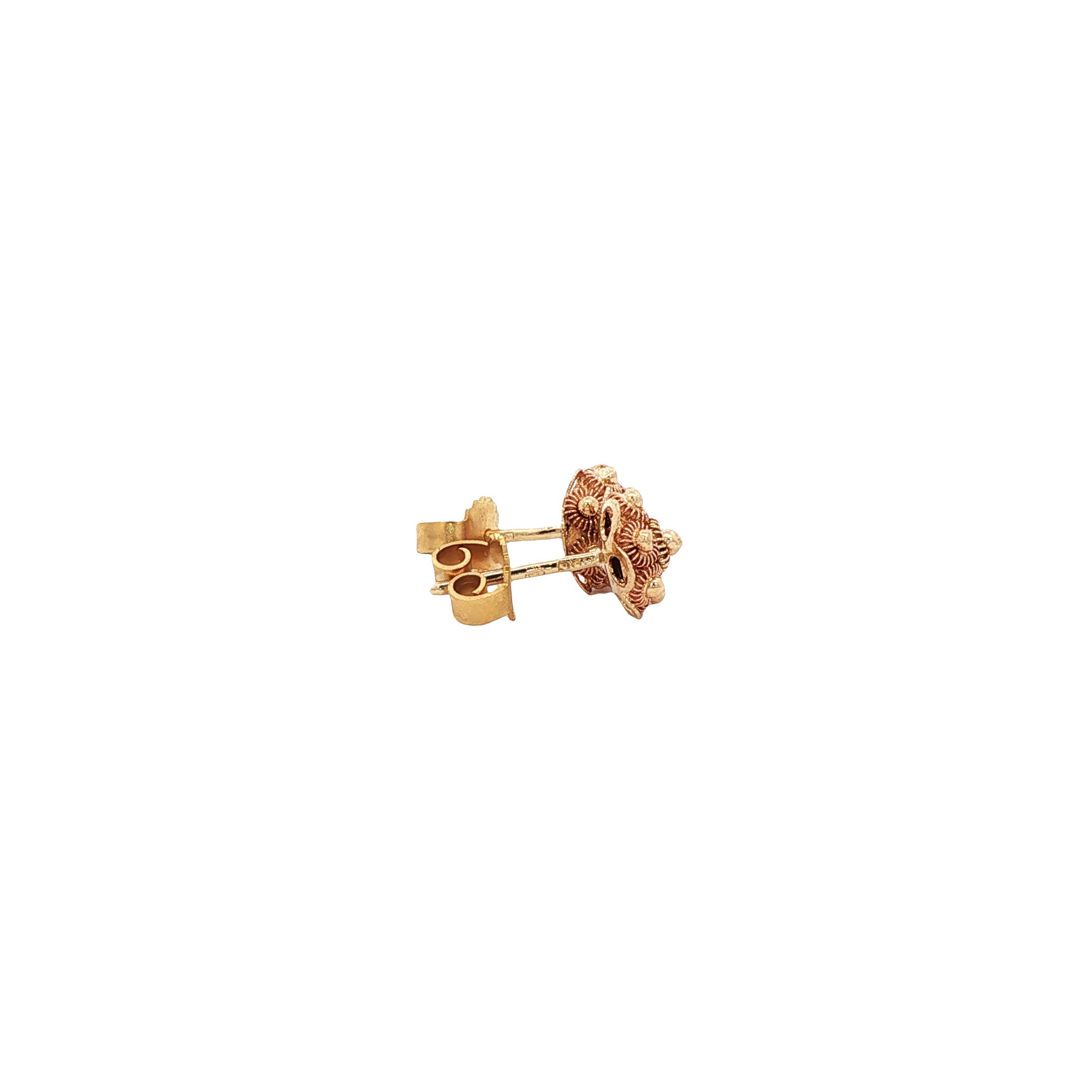 Vintage gold Zeeuwse knop stud earrings 14 kt