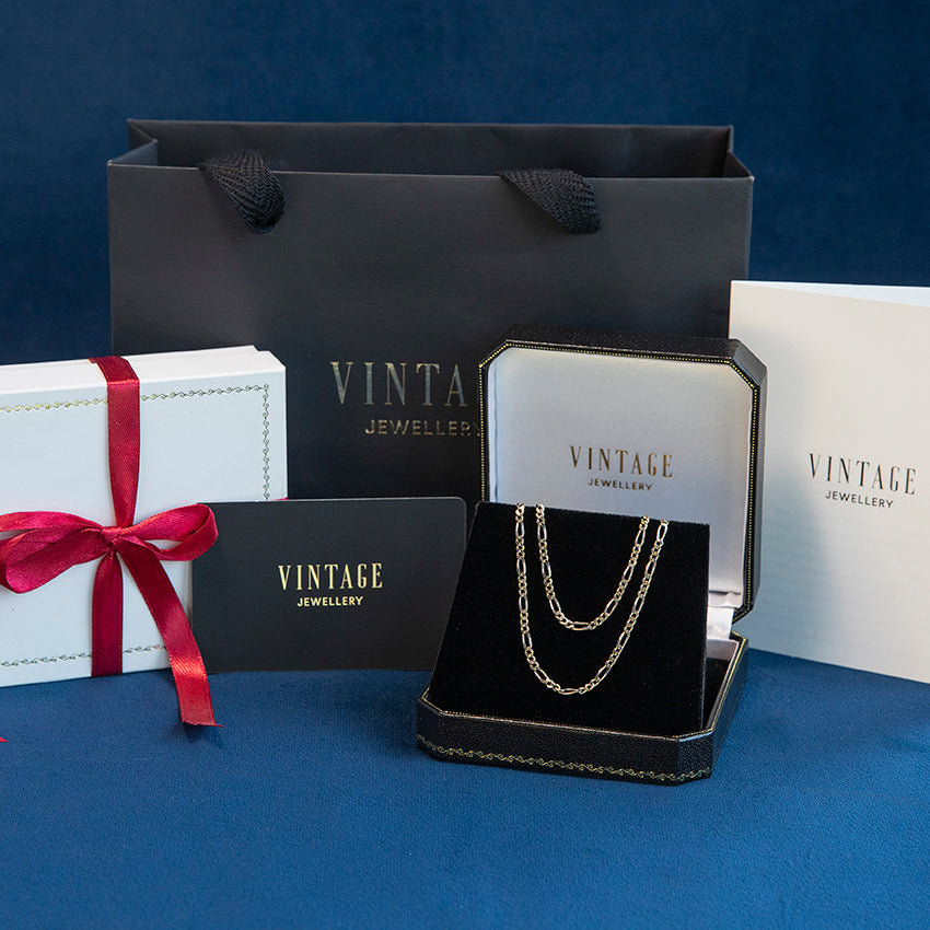 Gouden vintage figaro collier 14 kt