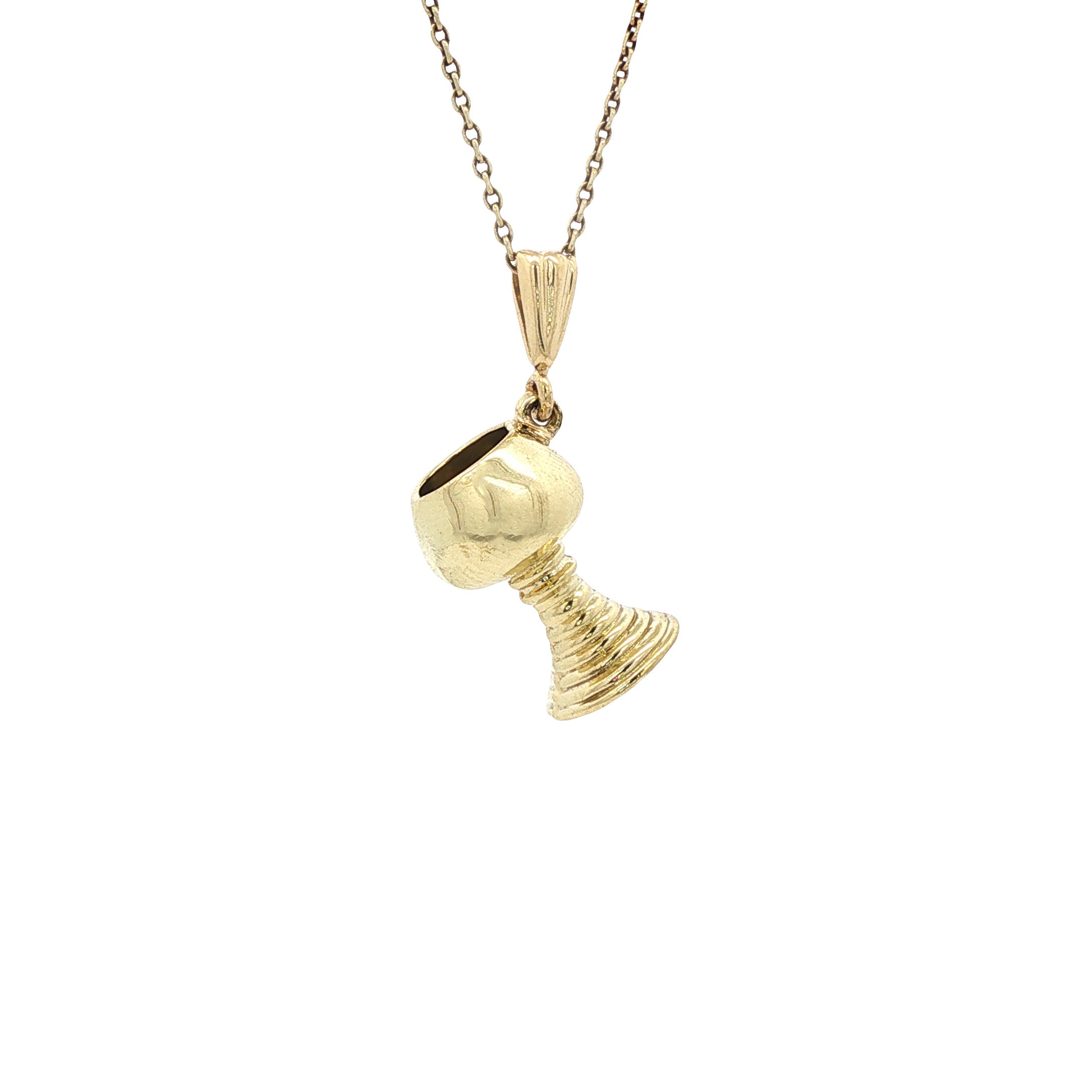 Golden vintage chalice pendant 14 kt