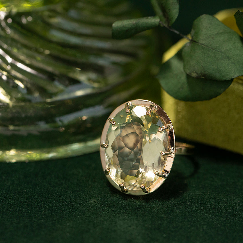 Gouden ring met citrien 14 kt