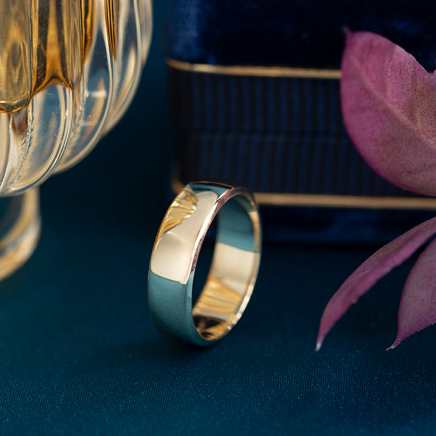 Gouden gladde ring 14 kt