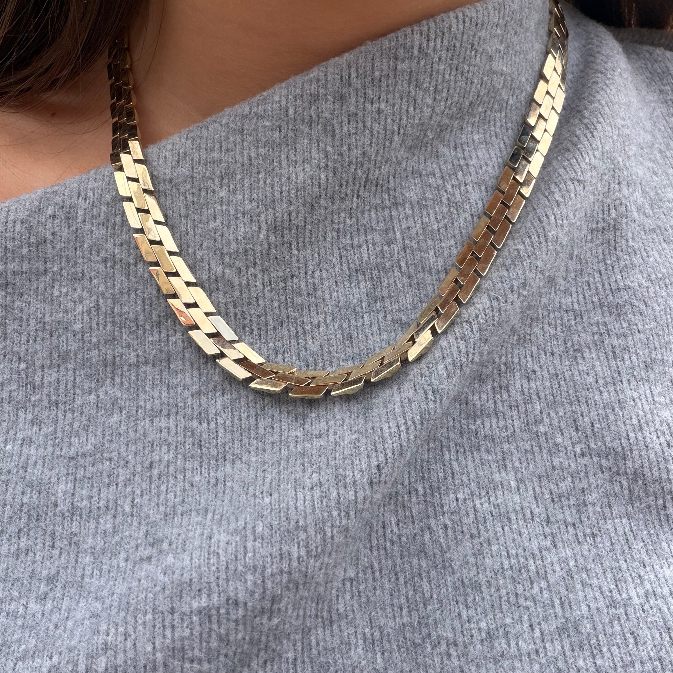 Gouden vintage fantasie collier 14 kt