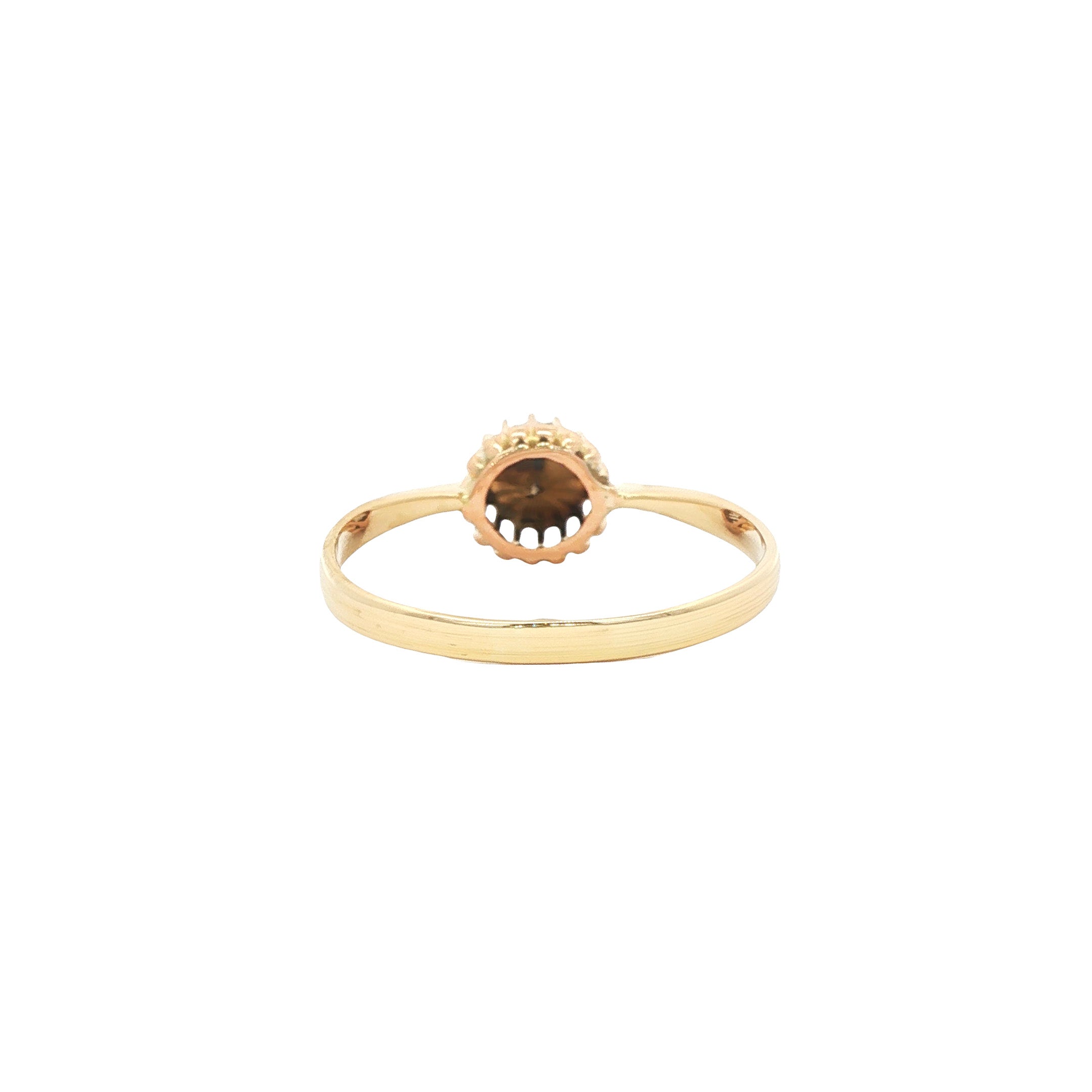Vintage gold ring with rose-cut diamond, 14 kt