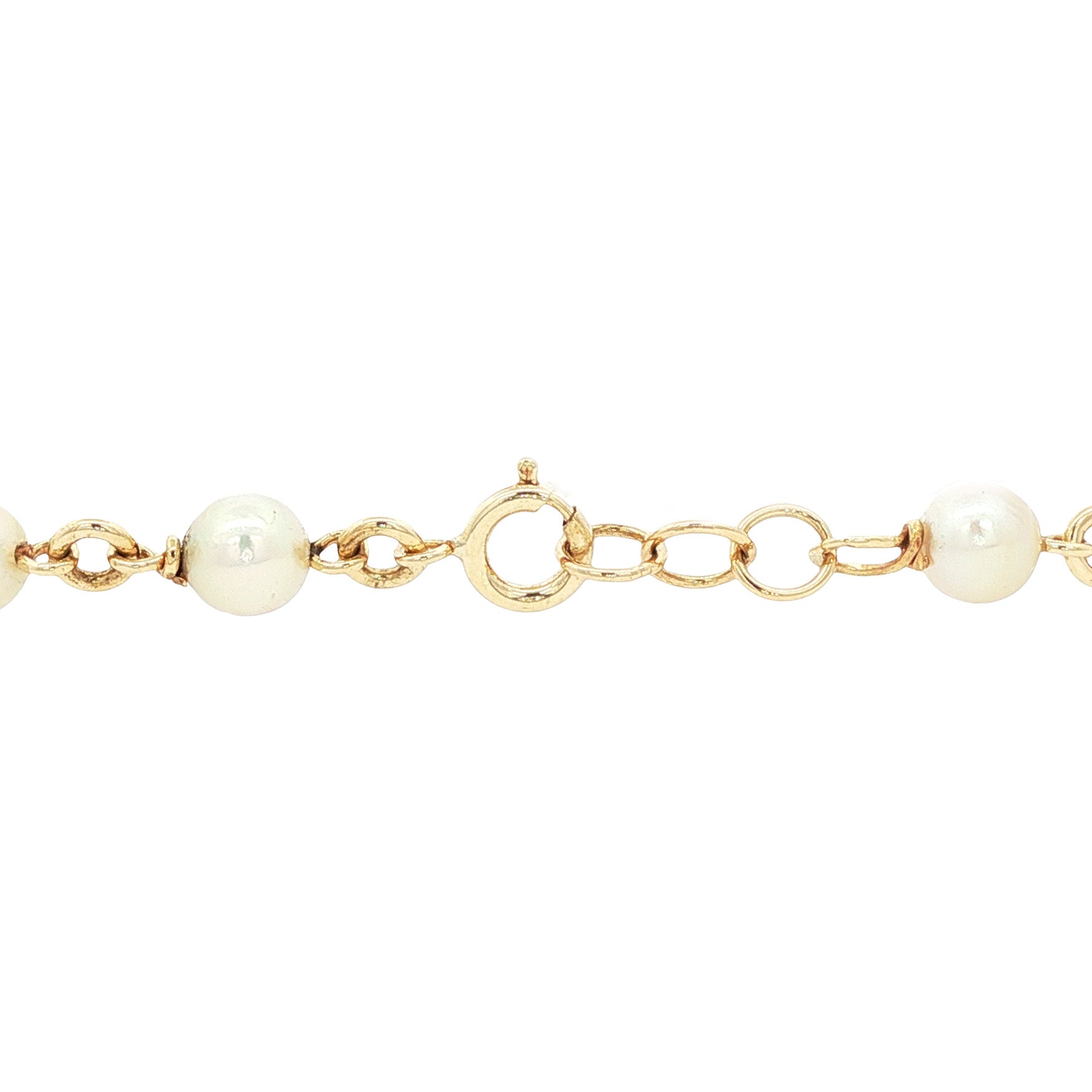 Gouden vintage armband met parel 14 kt
